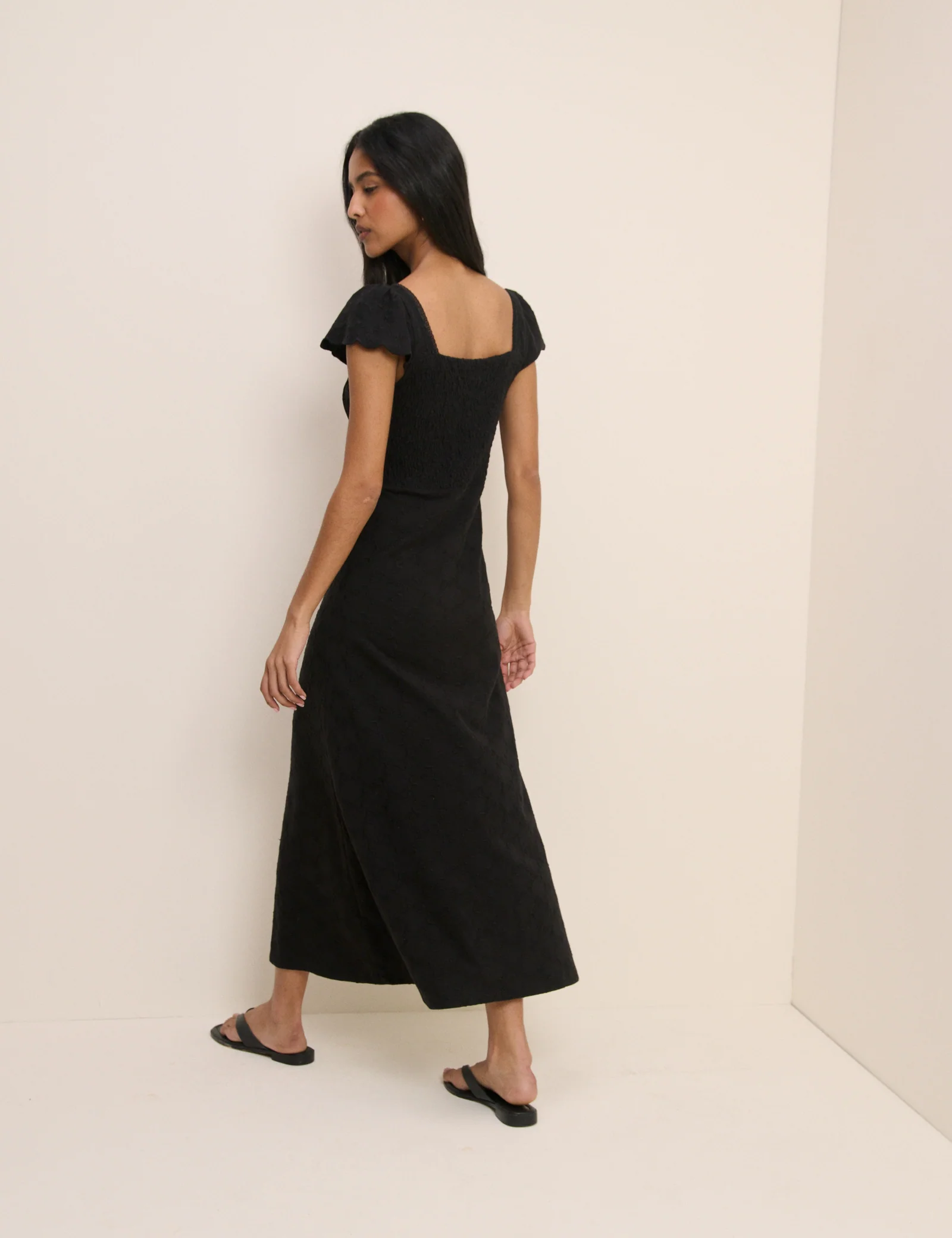 Black Lace Trim Melissa Midi Dress - Image 4