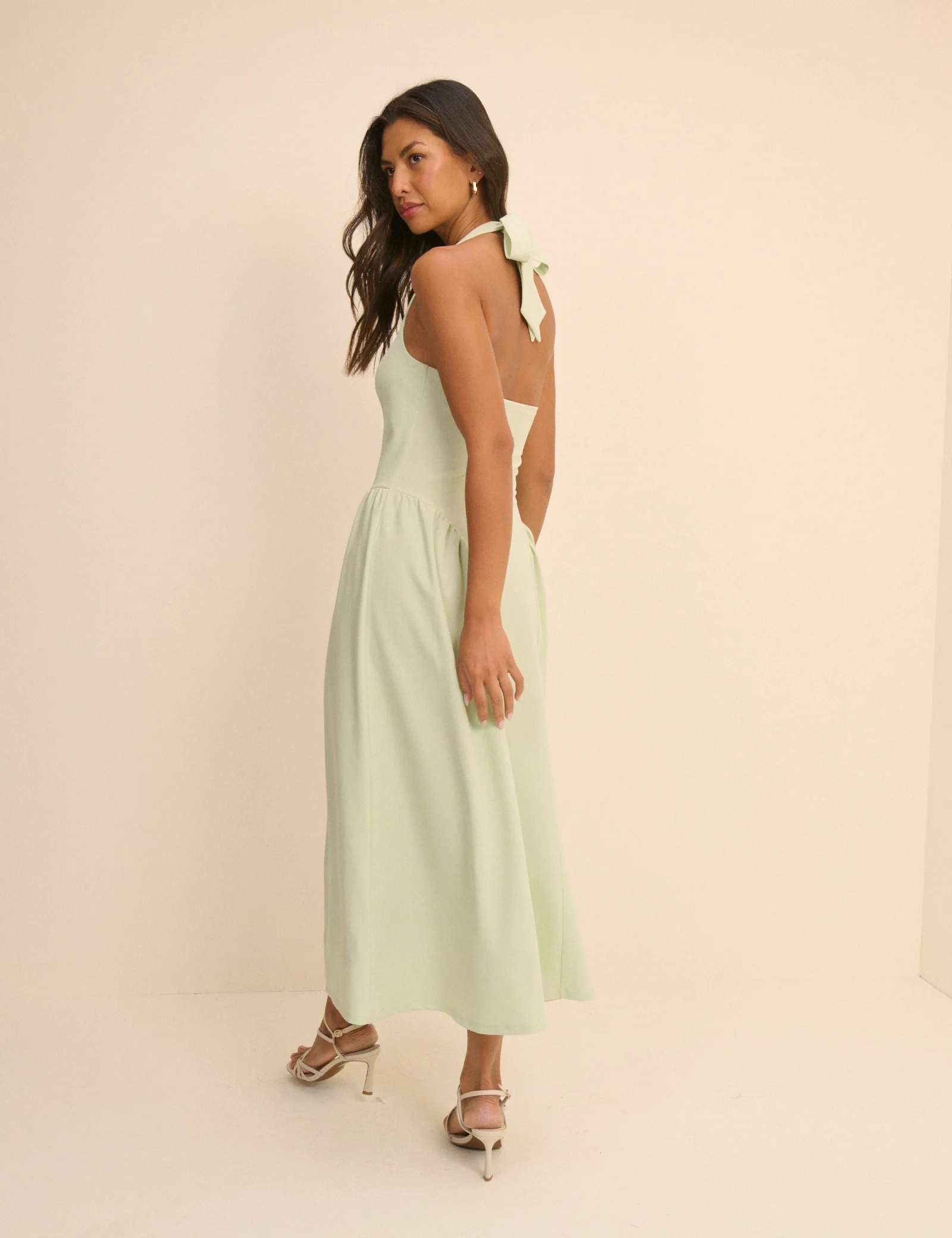 Mint Green Halterneck Amie Midi Dress - Image 5