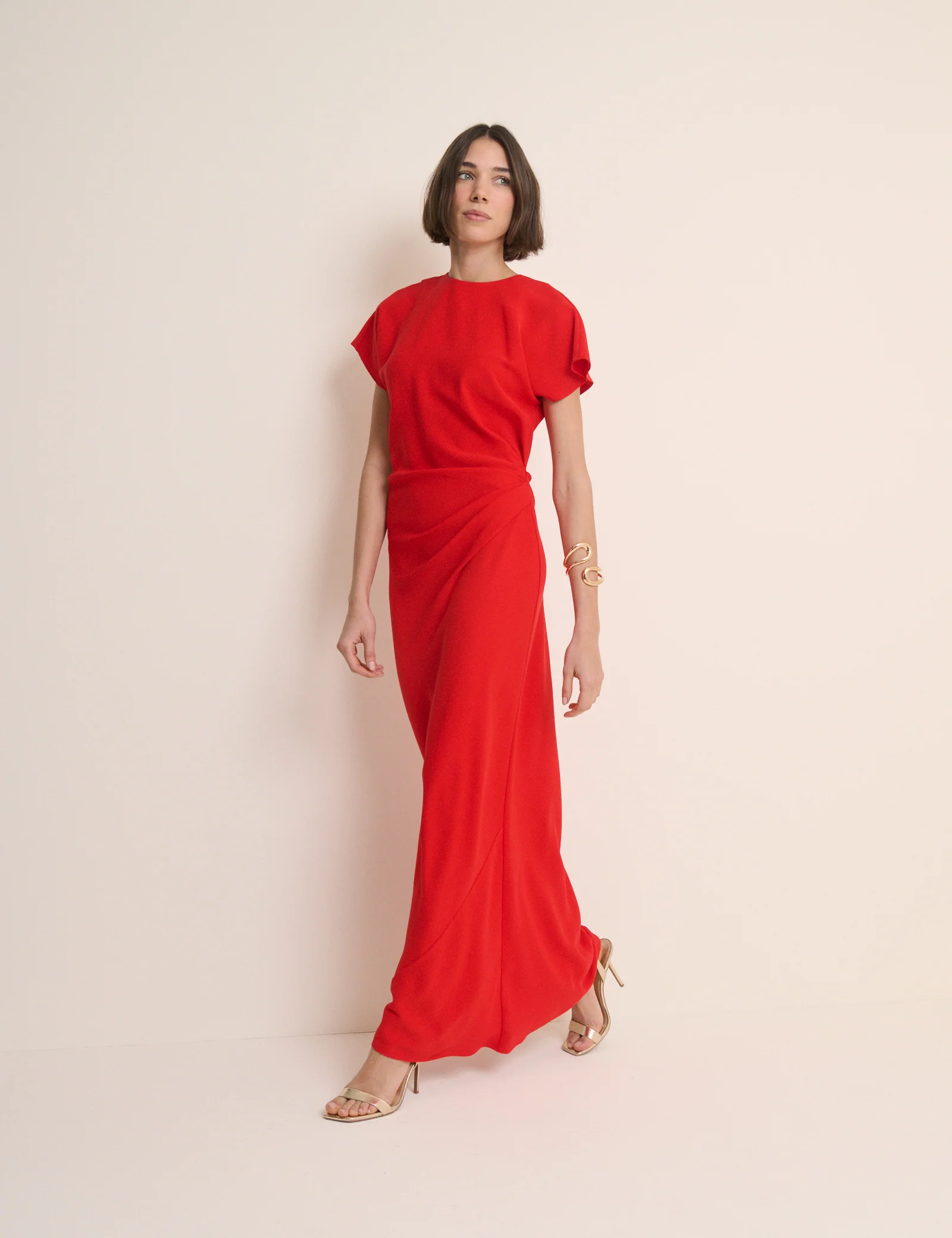 Red Asymmetric Naz Maxi Dress - Image 2