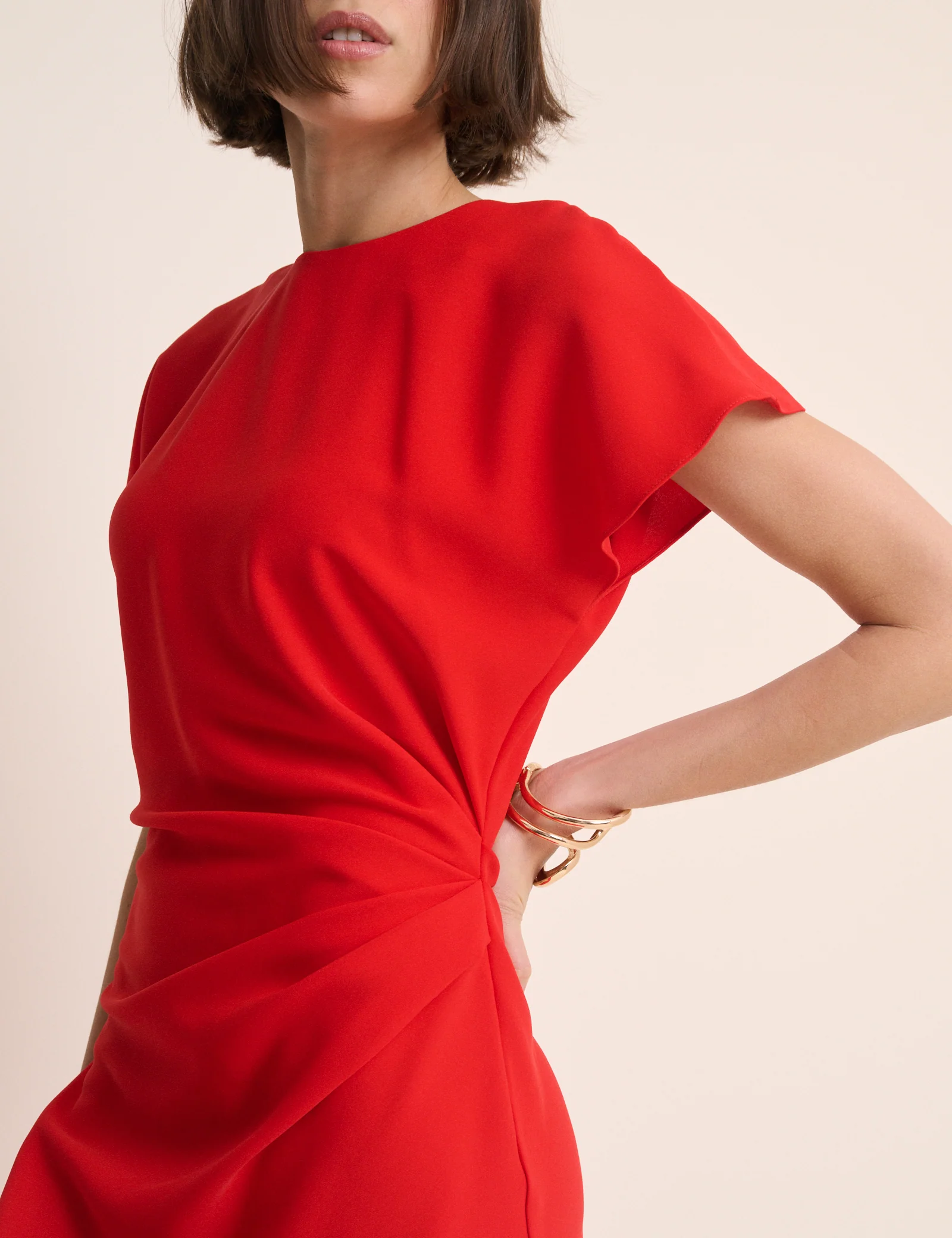 Red Asymmetric Naz Maxi Dress - Image 3