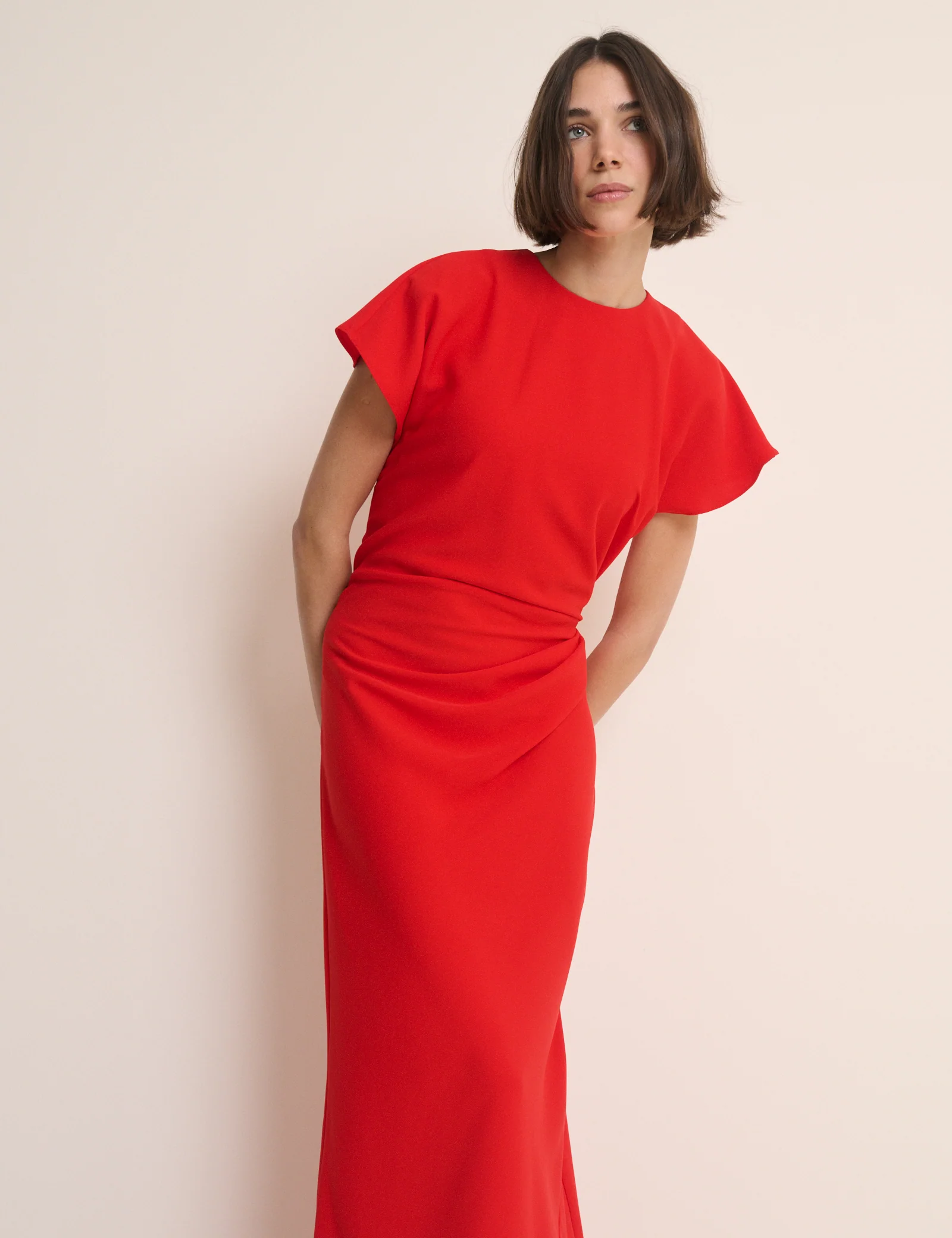 Red Asymmetric Naz Maxi Dress - Image 4