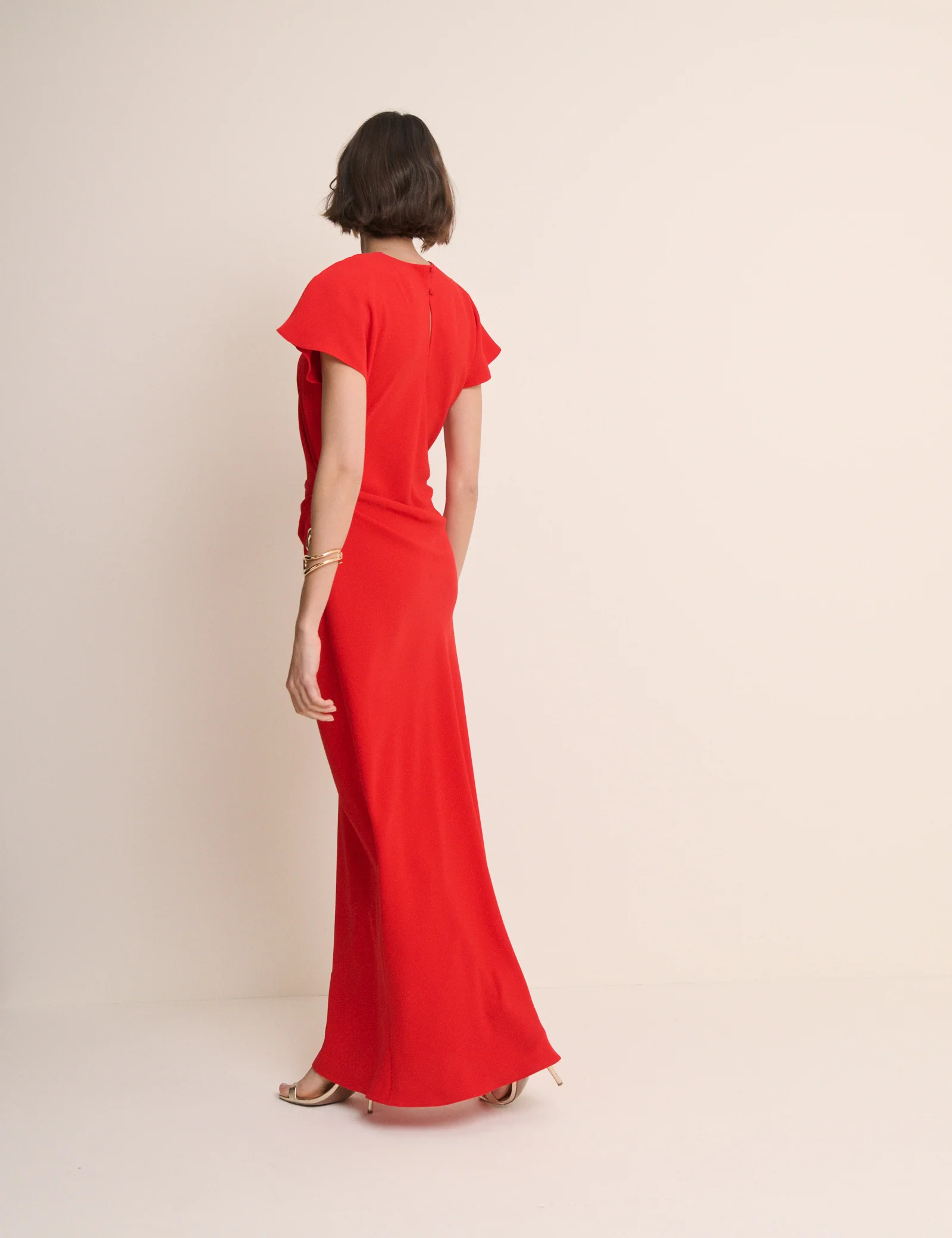 Red Asymmetric Naz Maxi Dress - Image 5