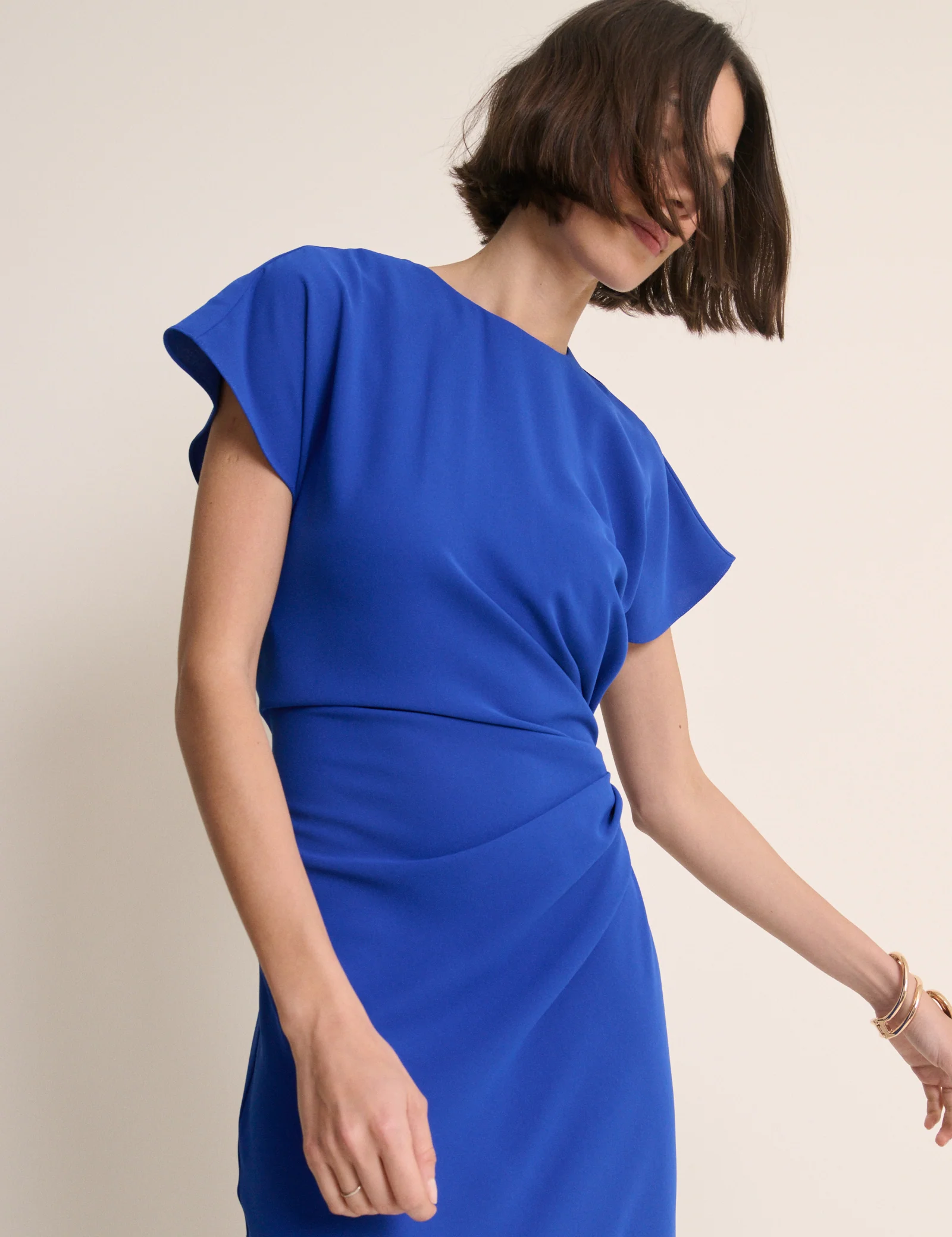 Electric Blue Asymmetric Naz Maxi Dress - Image 2