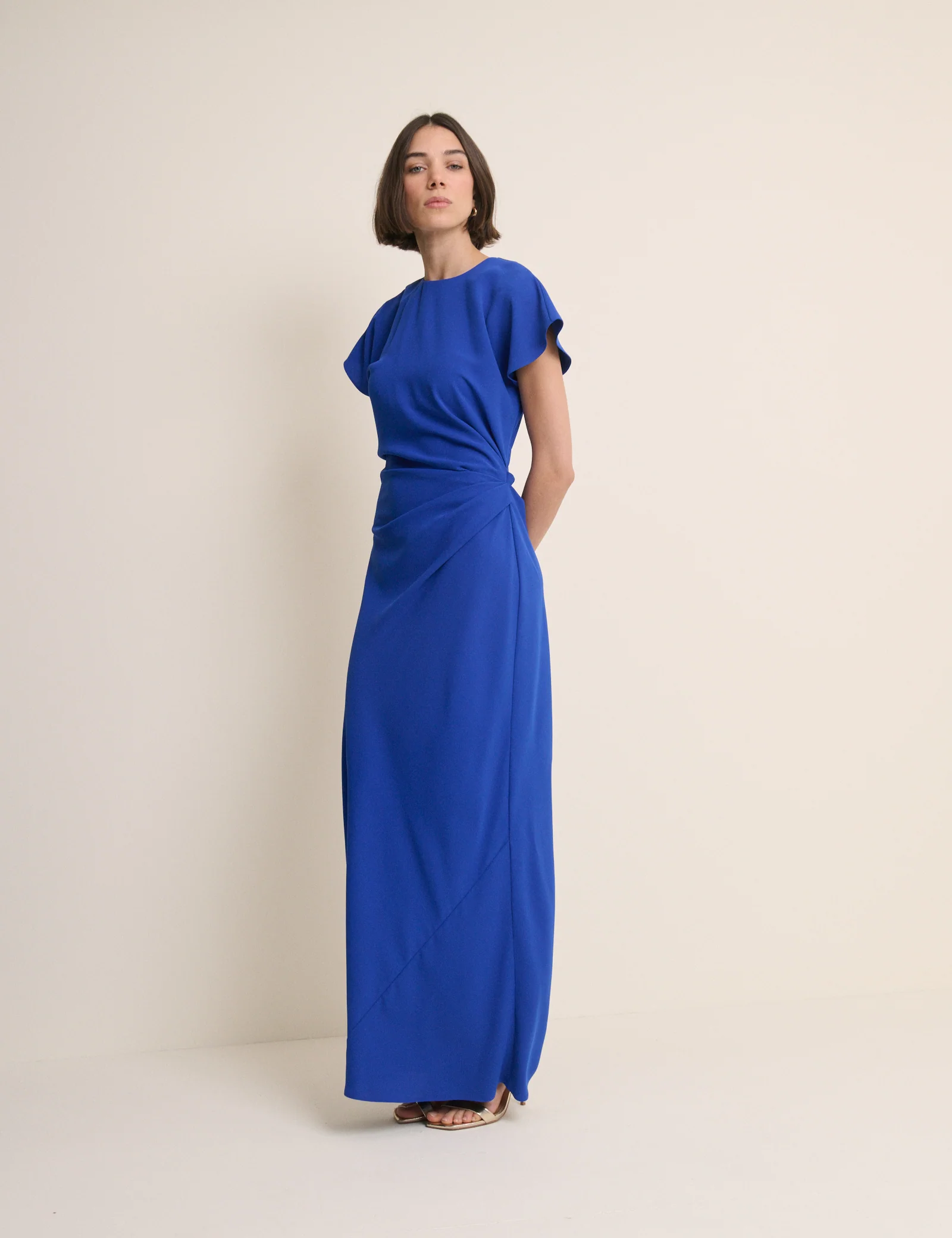 Electric Blue Asymmetric Naz Maxi Dress - Image 3