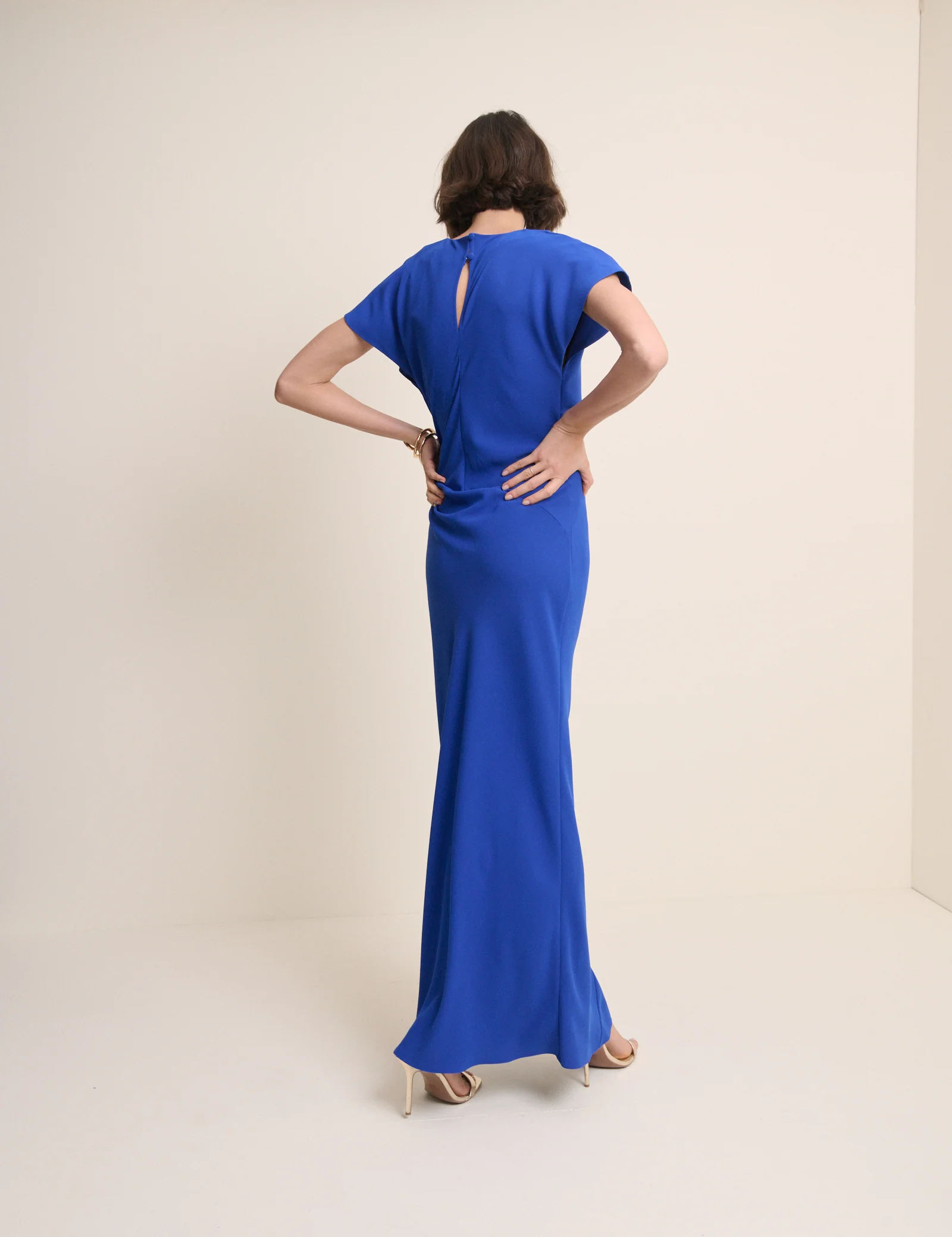 Electric Blue Asymmetric Naz Maxi Dress - Image 5