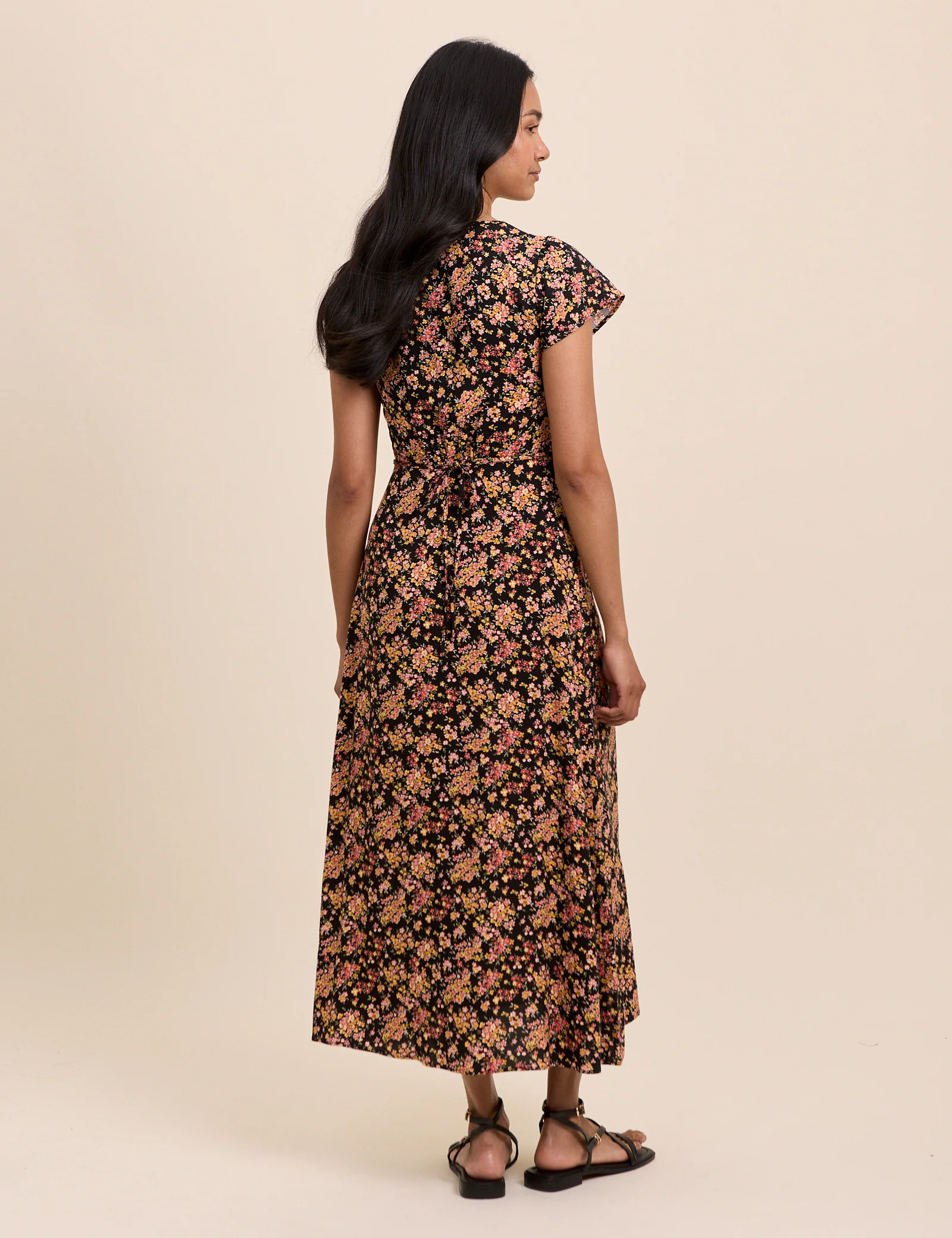 Black Floral Nora Midi Dress - Image 5
