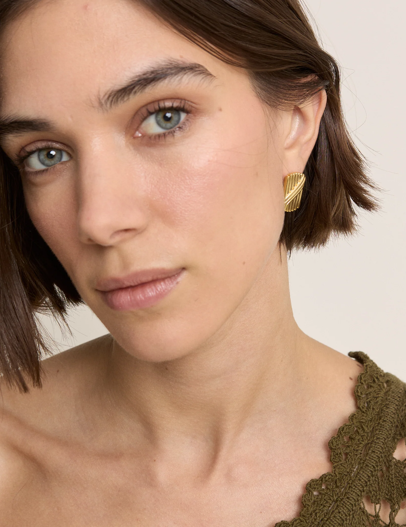 Gold Plated Rectangular Studs - Image 4