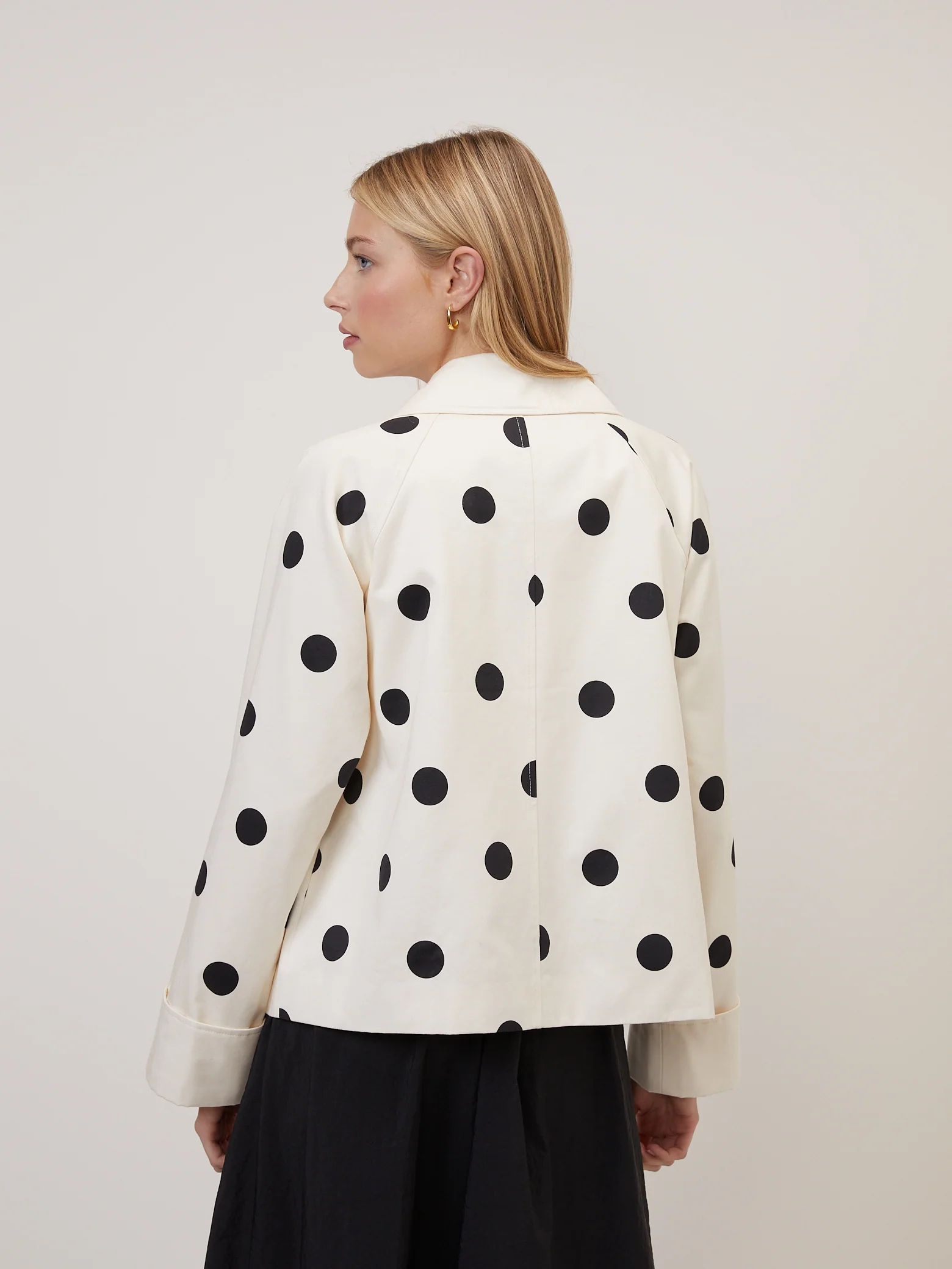 Cream Polka Dot Swing Jacket - Image 6