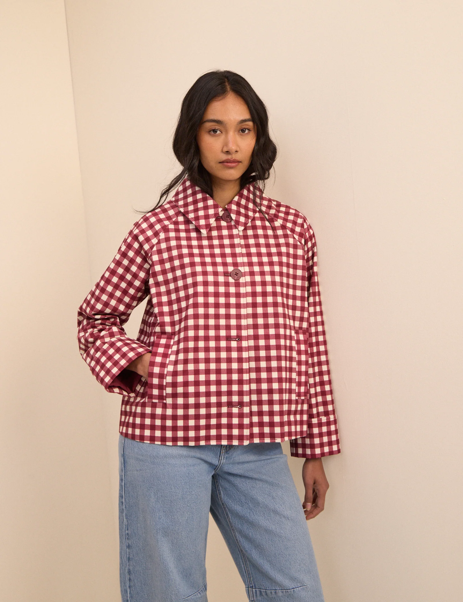 Red Gingham Oyanti Swing Jacket - Image 2