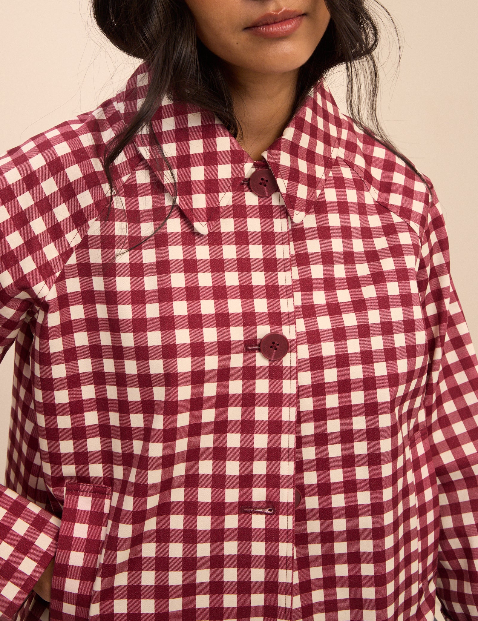 Red Gingham Oyanti Swing Jacket - Image 3
