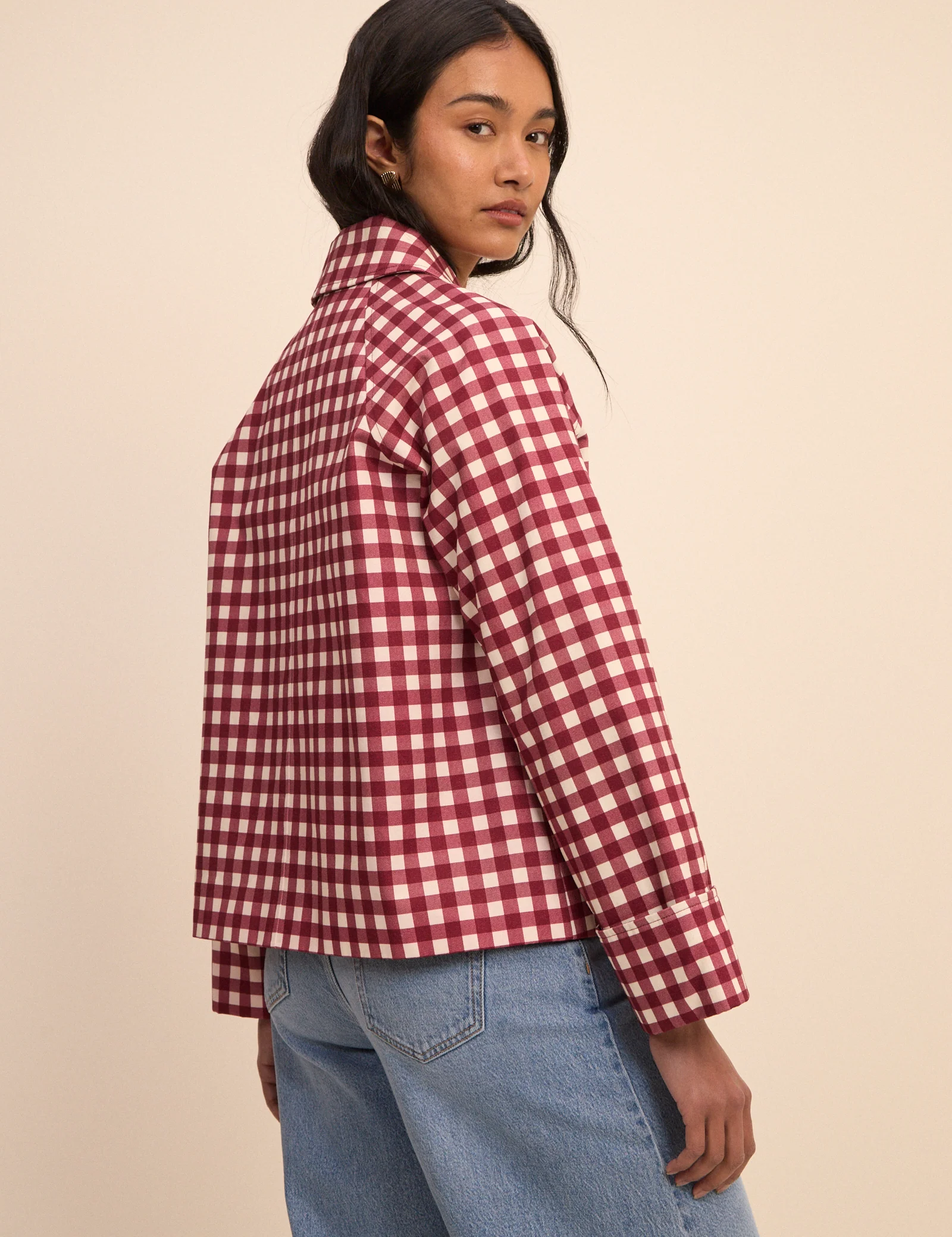 Red Gingham Oyanti Swing Jacket - Image 4
