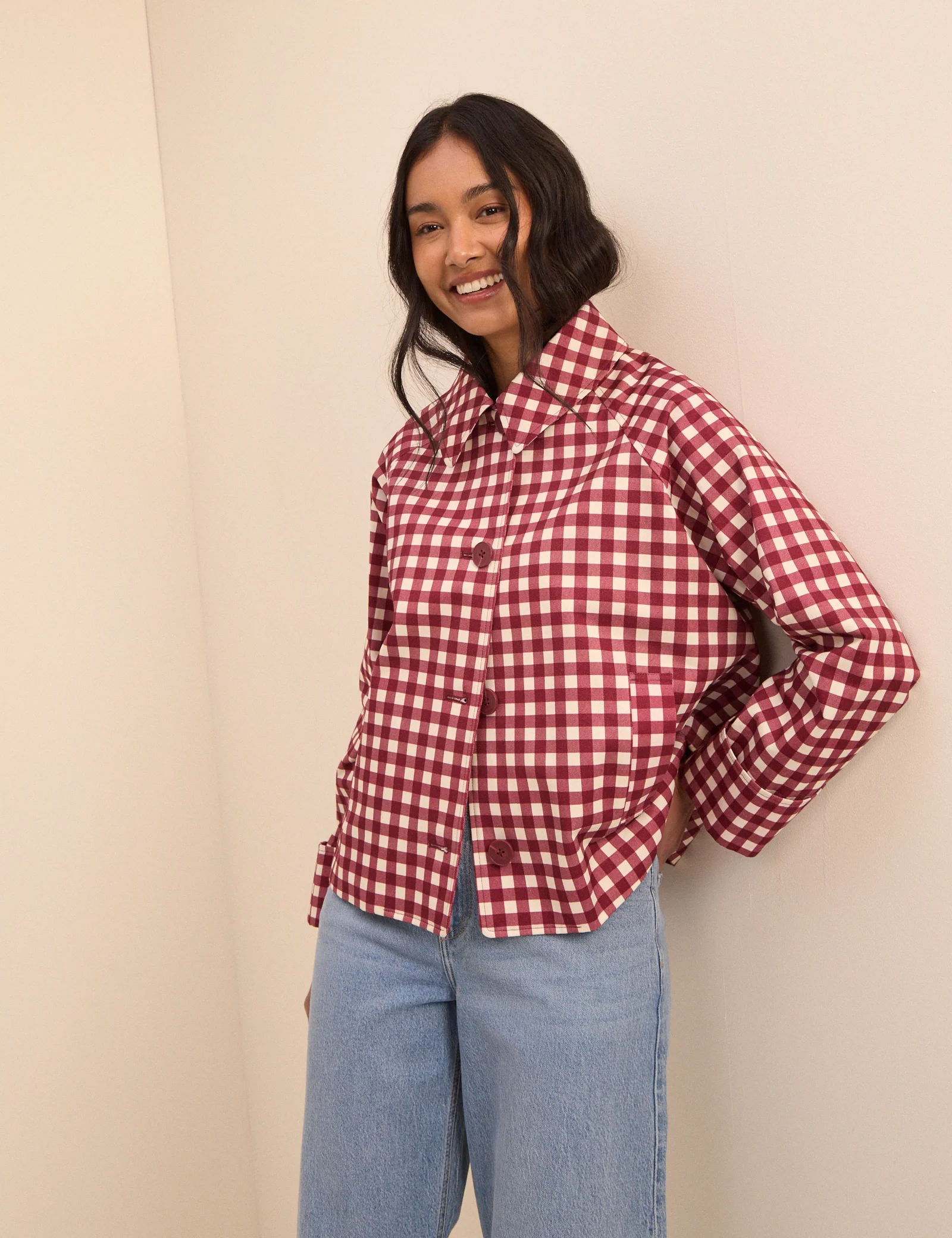 Red Gingham Oyanti Swing Jacket - Image 5