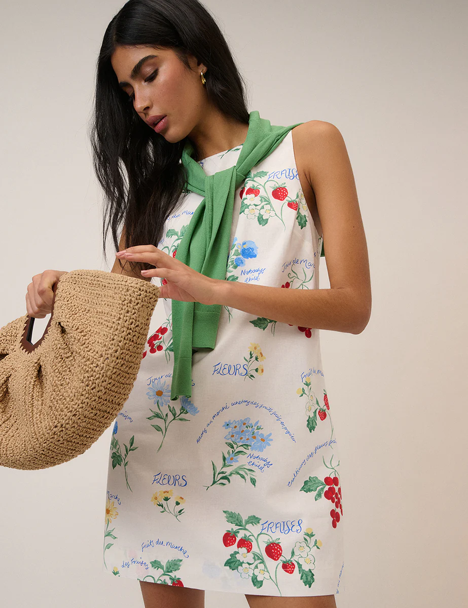 White Printed Palermo Mini Dress - Image 3
