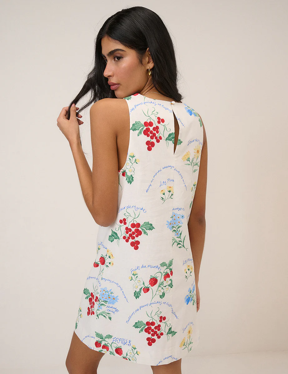 White Printed Palermo Mini Dress - Image 5