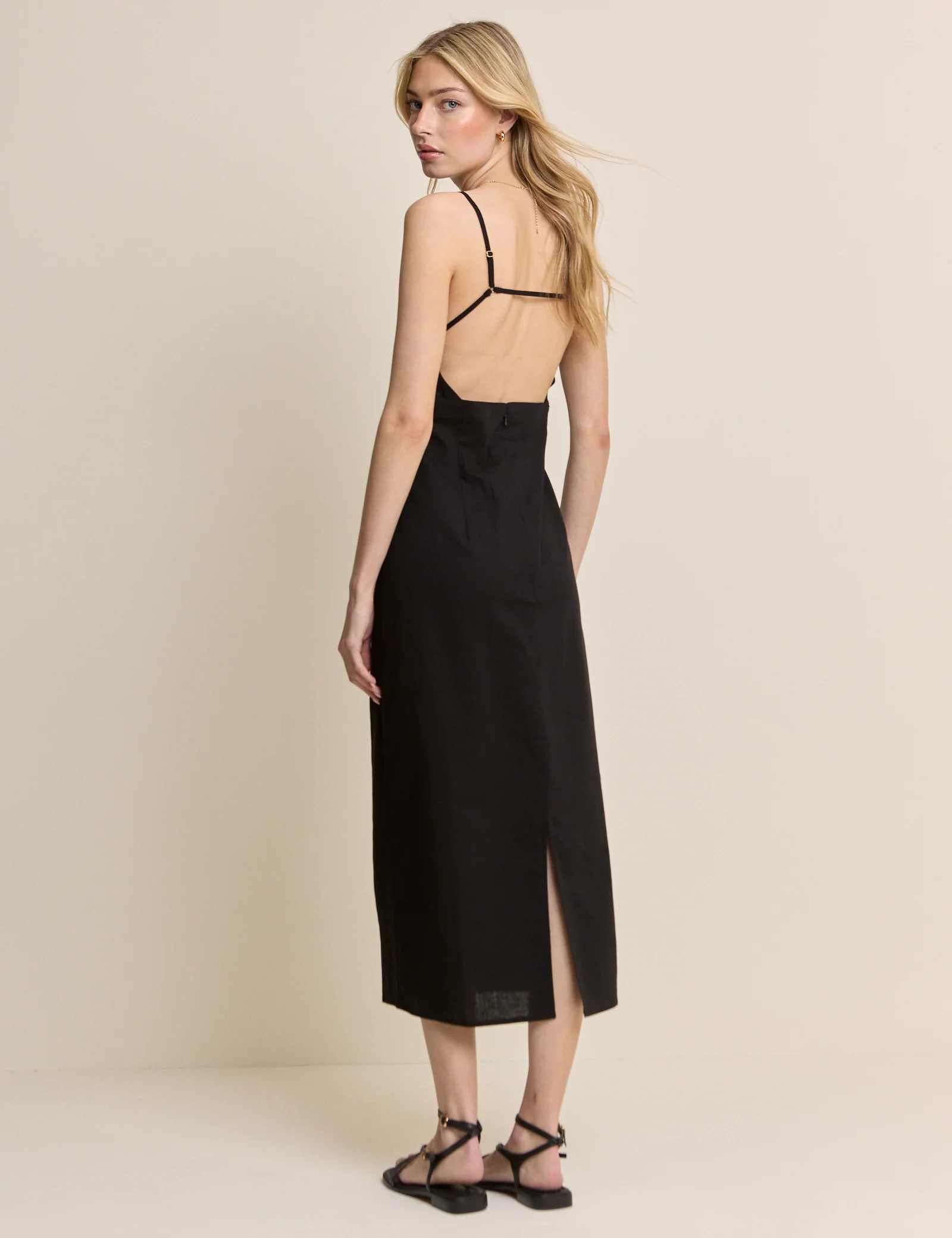 Black Square Neck Payson Midi Dress - Image 5