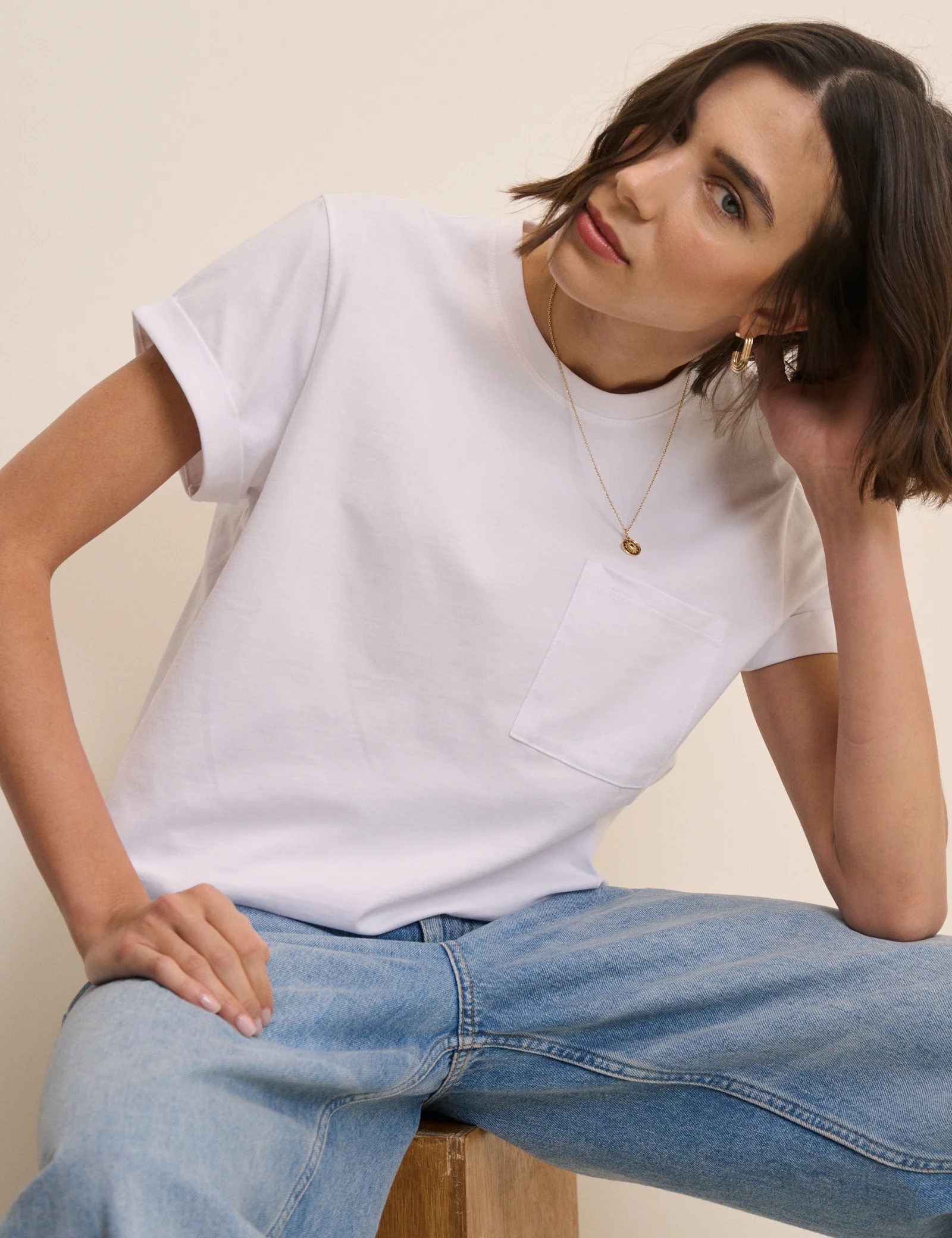 White Pocket Front T-Shirt - Image 5