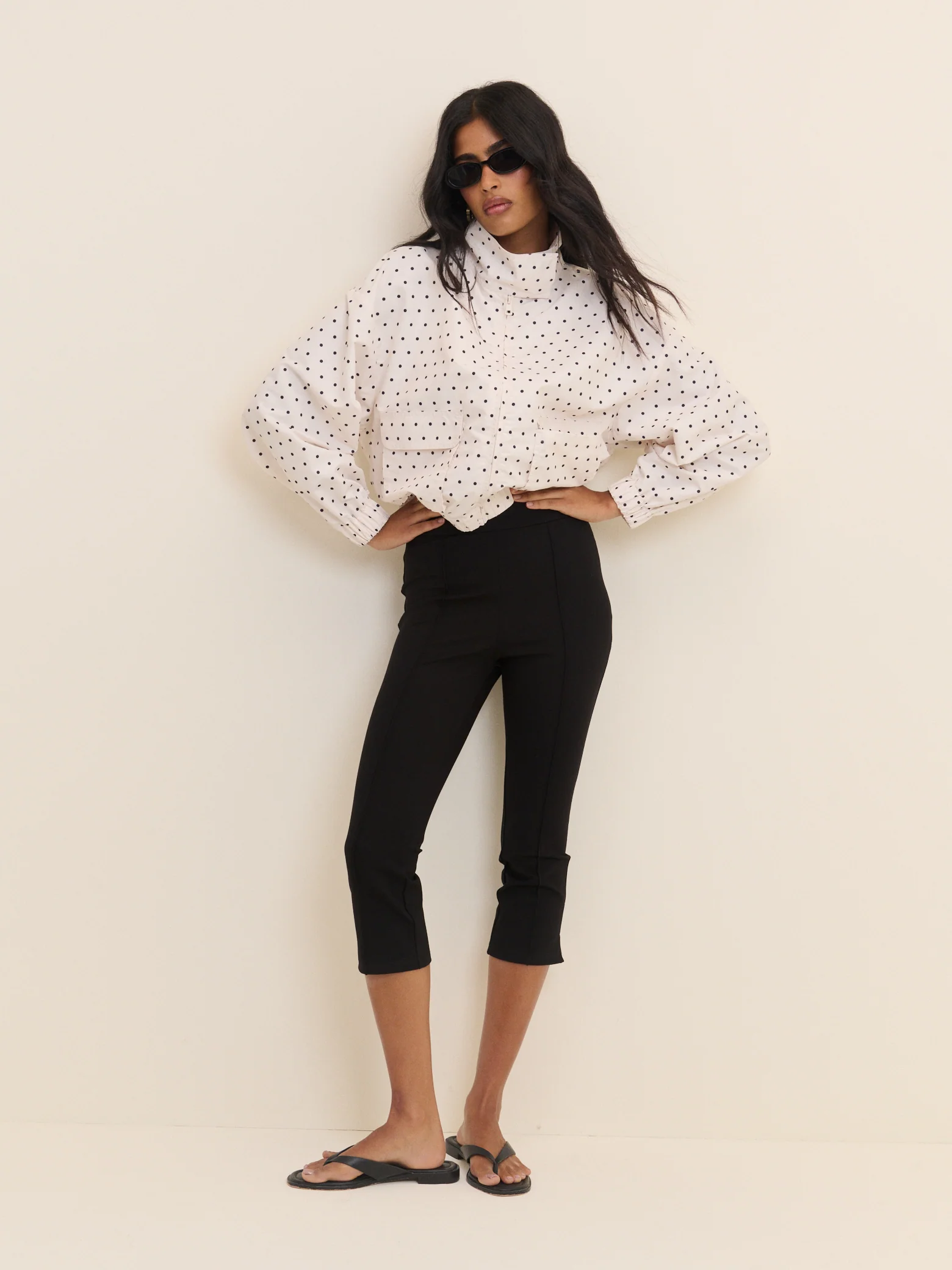 Black Jersey Ponte Capris Trousers - Image 3