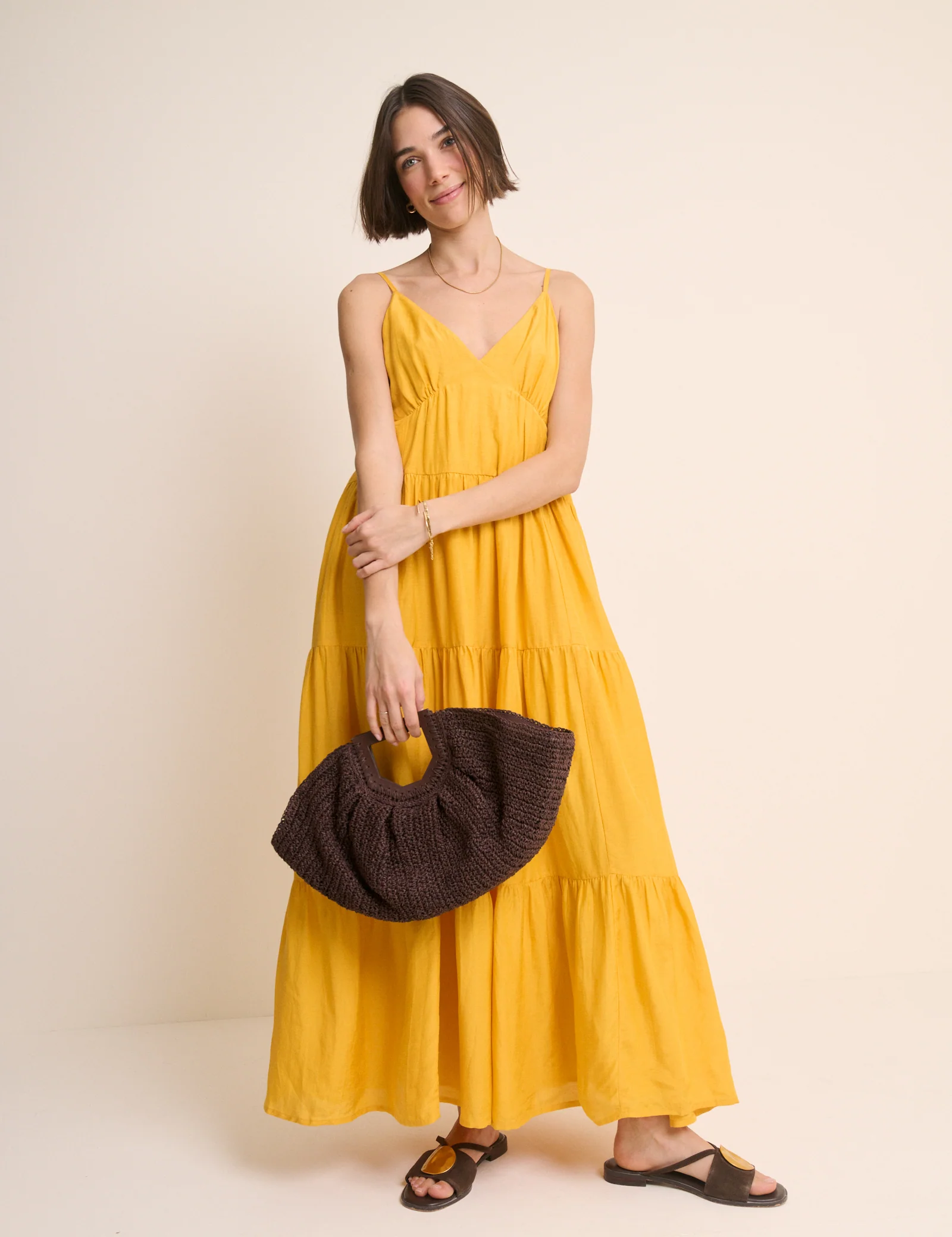 Brown Raffia Clutch Bag - Image 2