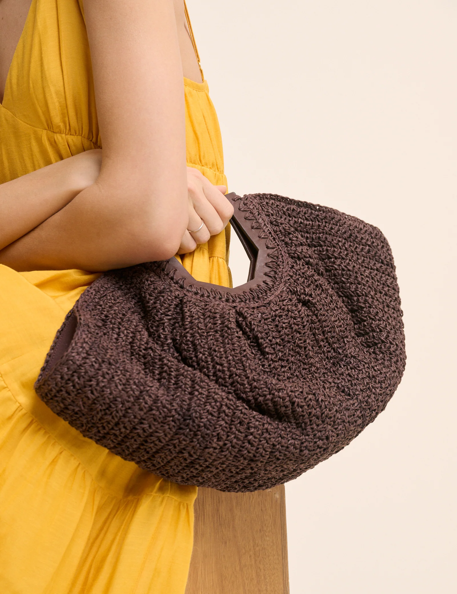 Brown Raffia Clutch Bag - Image 3