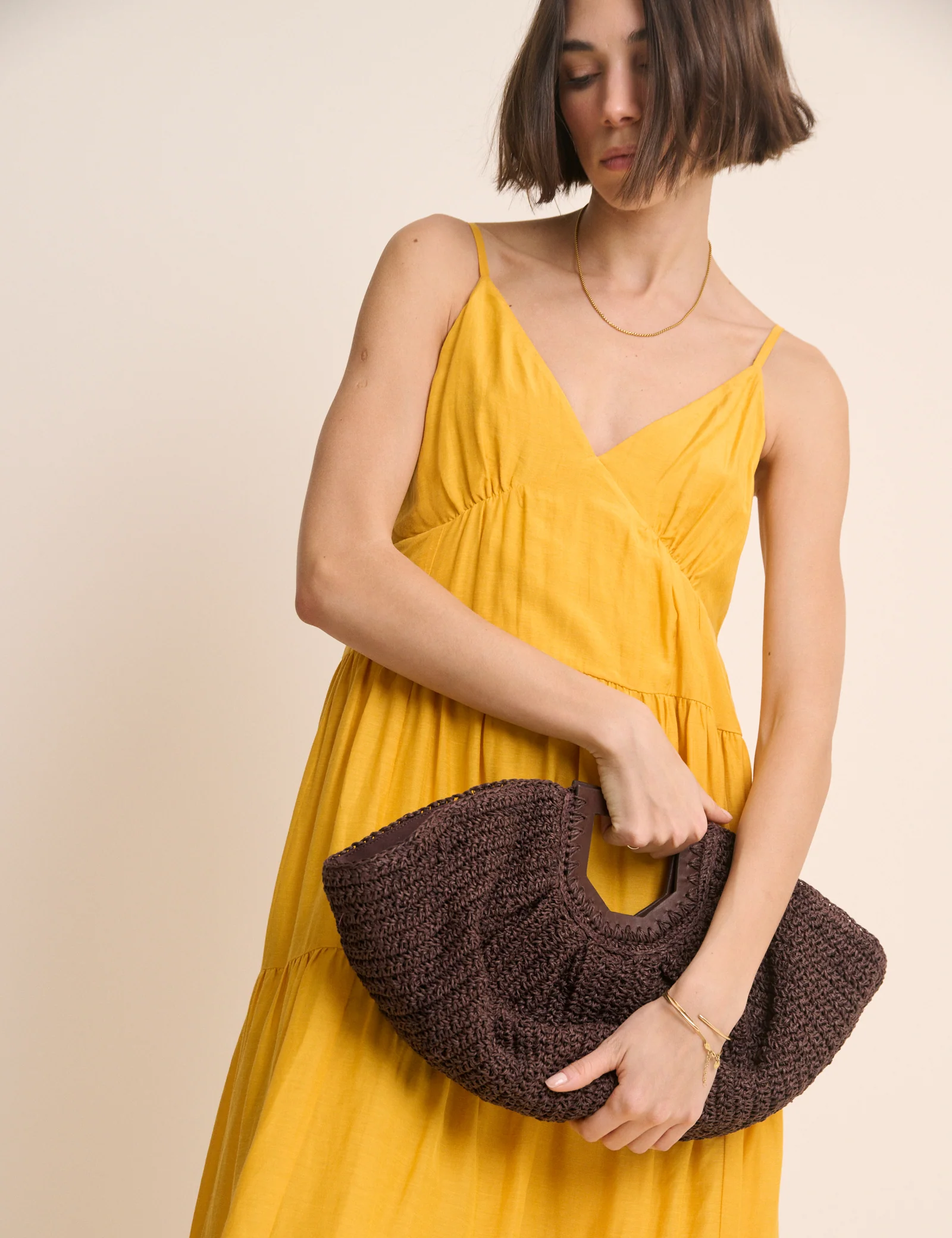 Brown Raffia Clutch Bag - Image 4