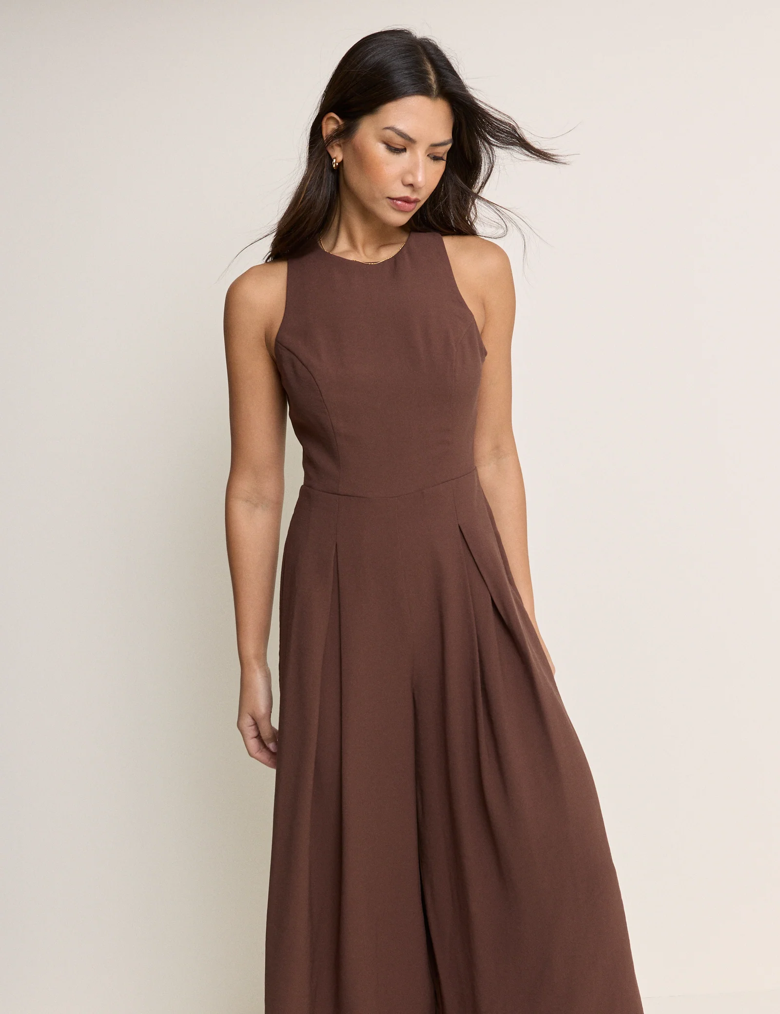 Brown Wide Leg Reign Jumpsuit - Image 5