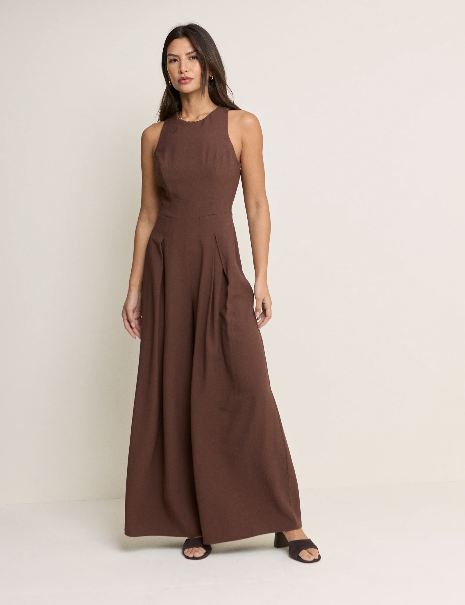 Brown Wide Leg Reign Jumpsuit - Image 6