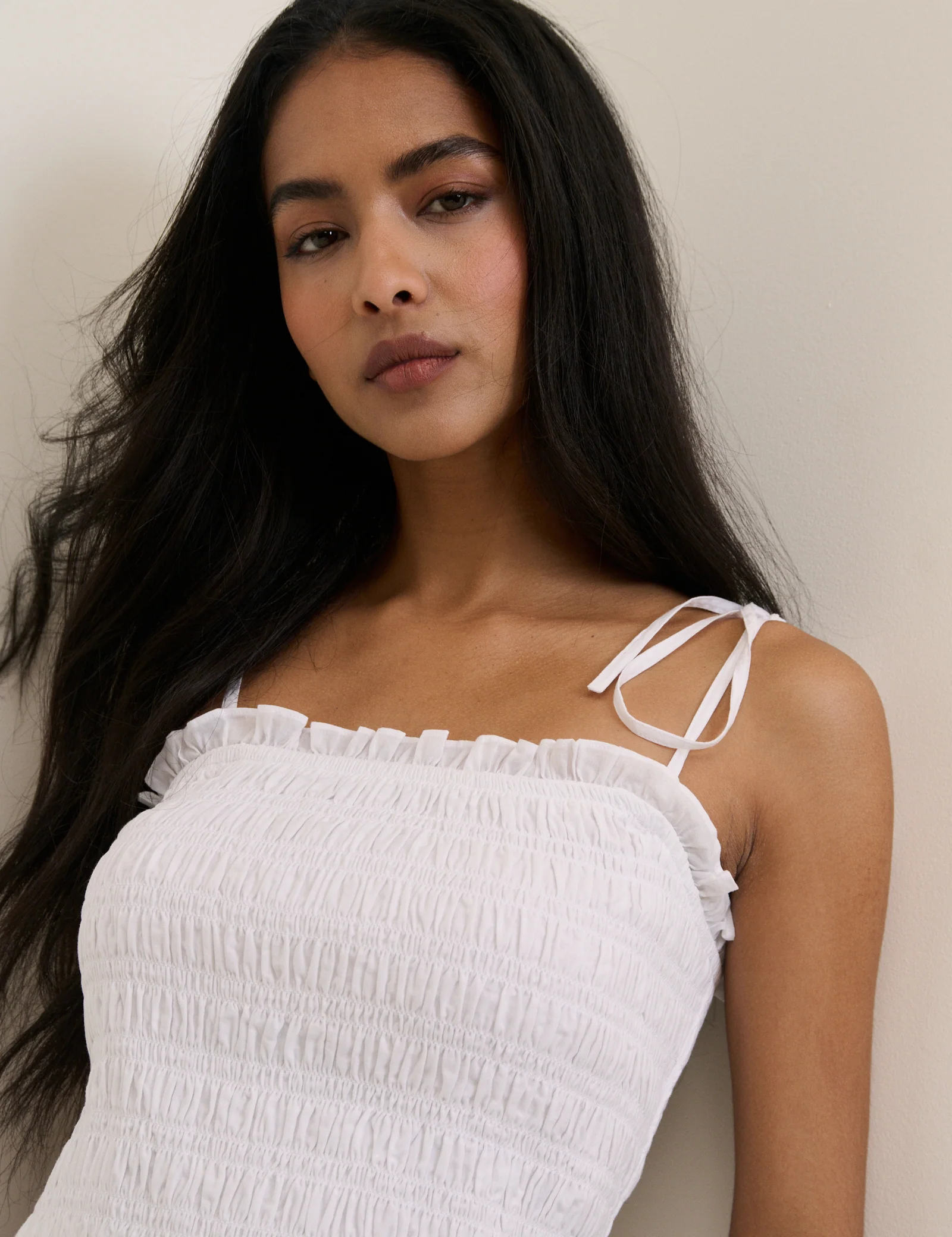 White Shirred Remi Top - Image 2