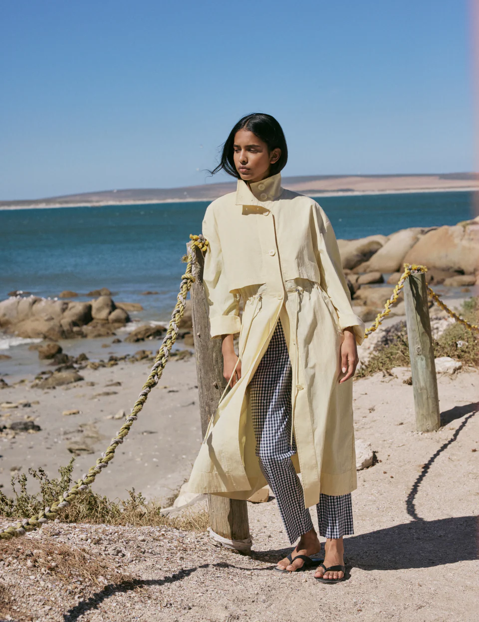 Butter Yellow Longline Funnel Neck Parka Jacket - Image 3