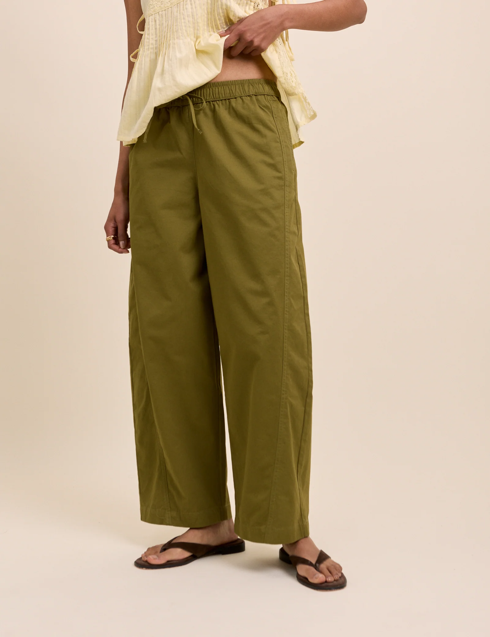 Green Barrel Leg Trousers - Image 2