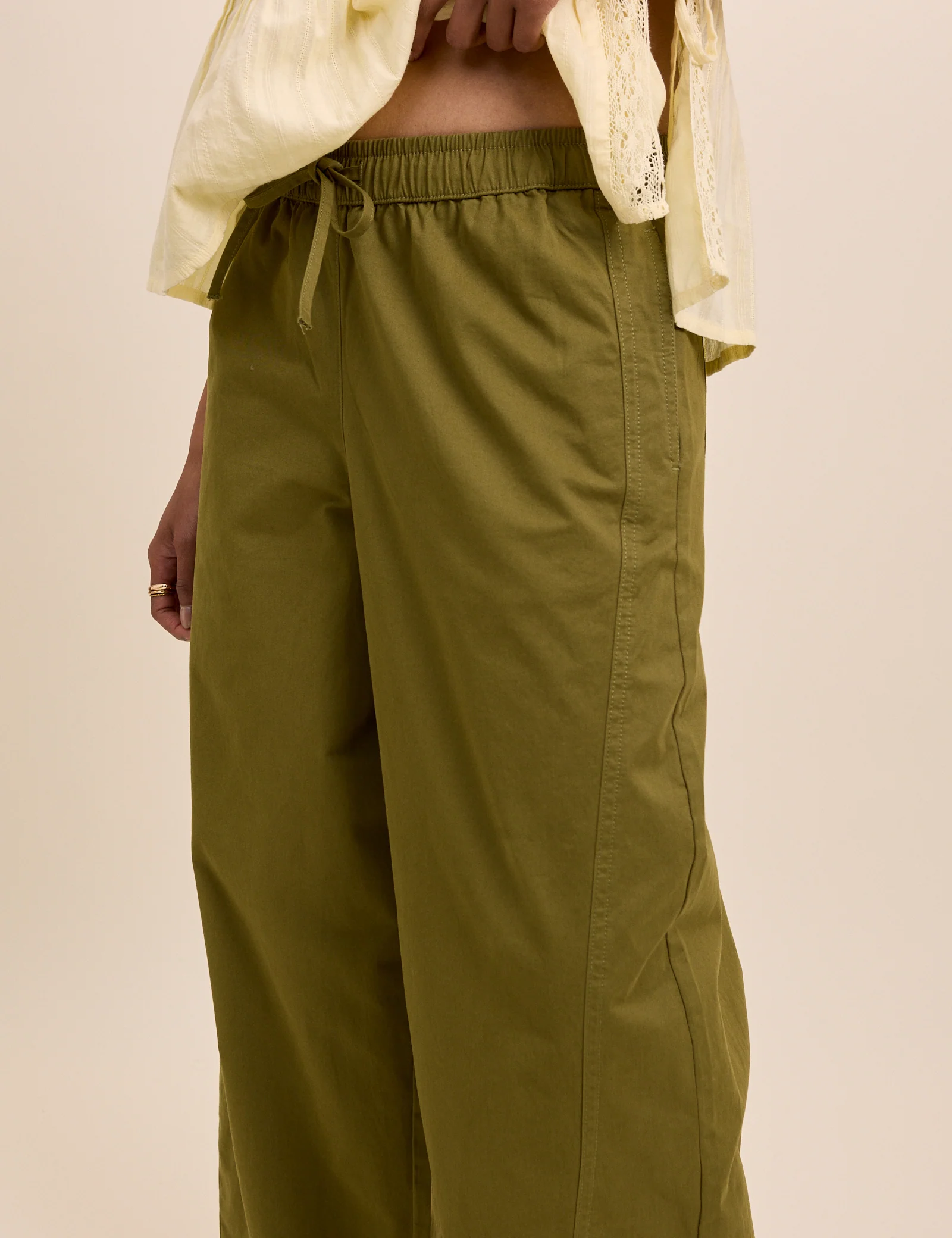 Green Barrel Leg Trousers - Image 4