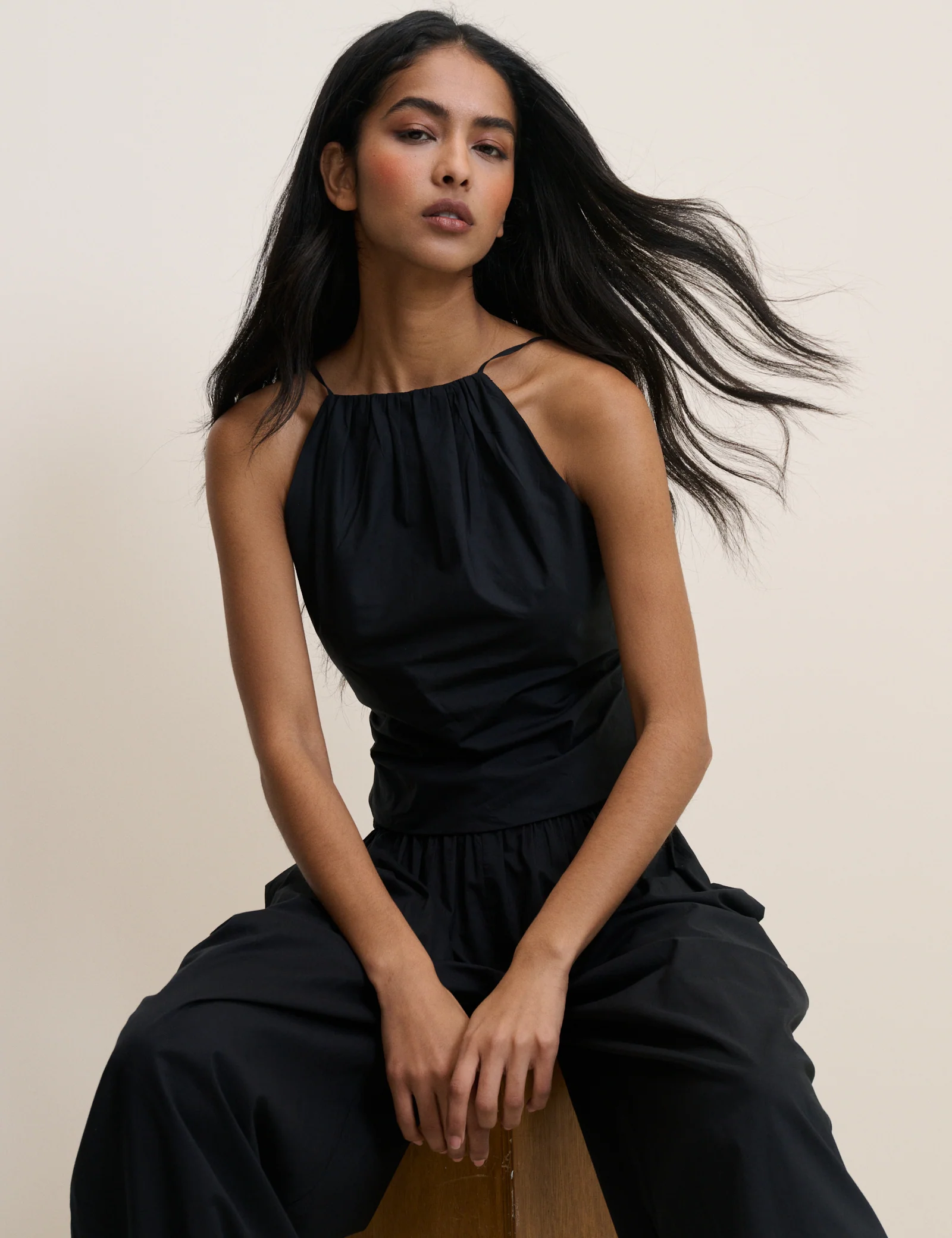 Black Halterneck Rowe Top - Image 4