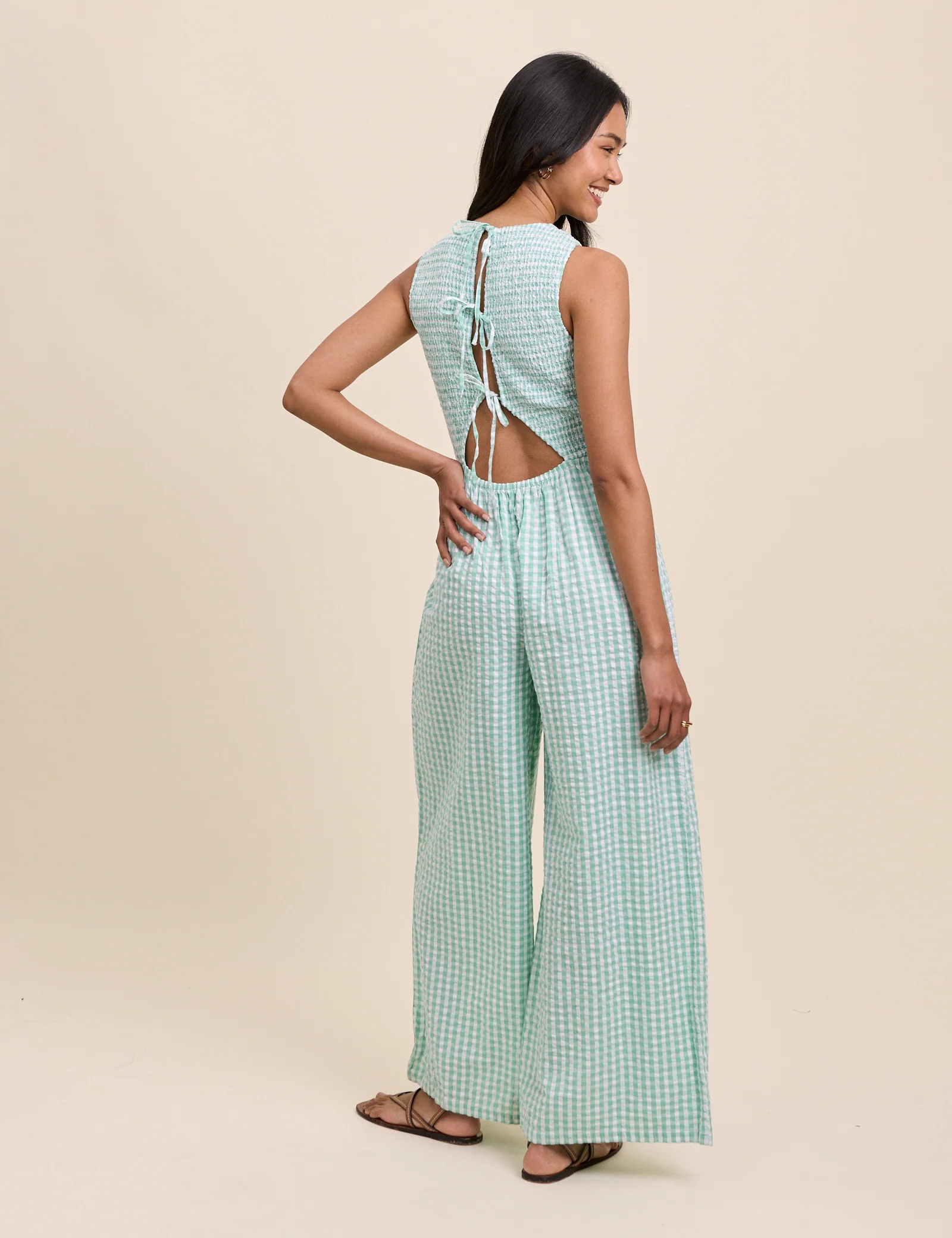Mint Green Gingham Ruth Jumpsuit - Image 5