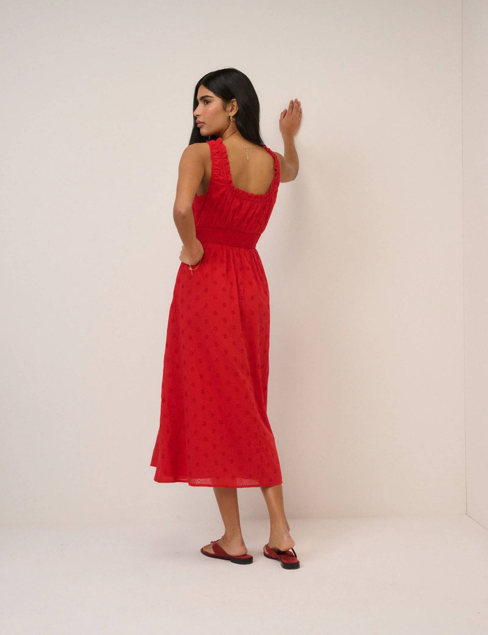 Red Floral Rylee Midi Dress - Image 5