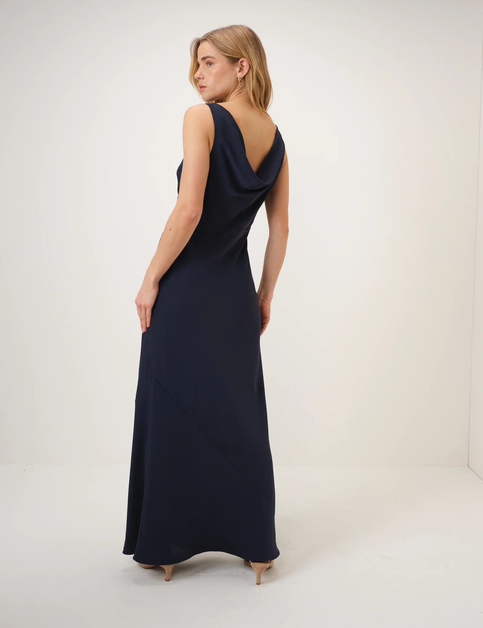Navy Boat Neck Sapphire Maxi Dress - Image 5