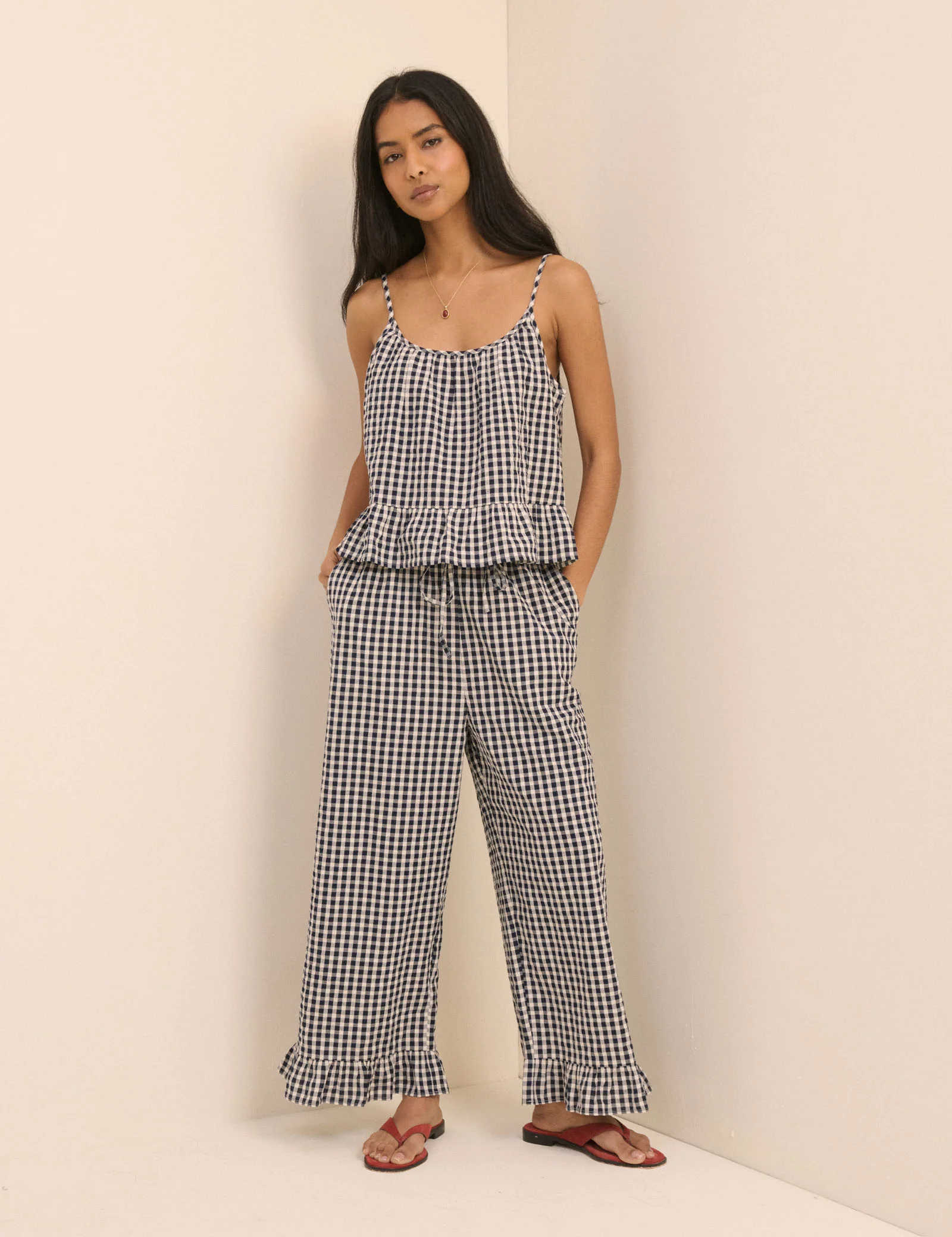Navy Gingham Sia Top - Image 3