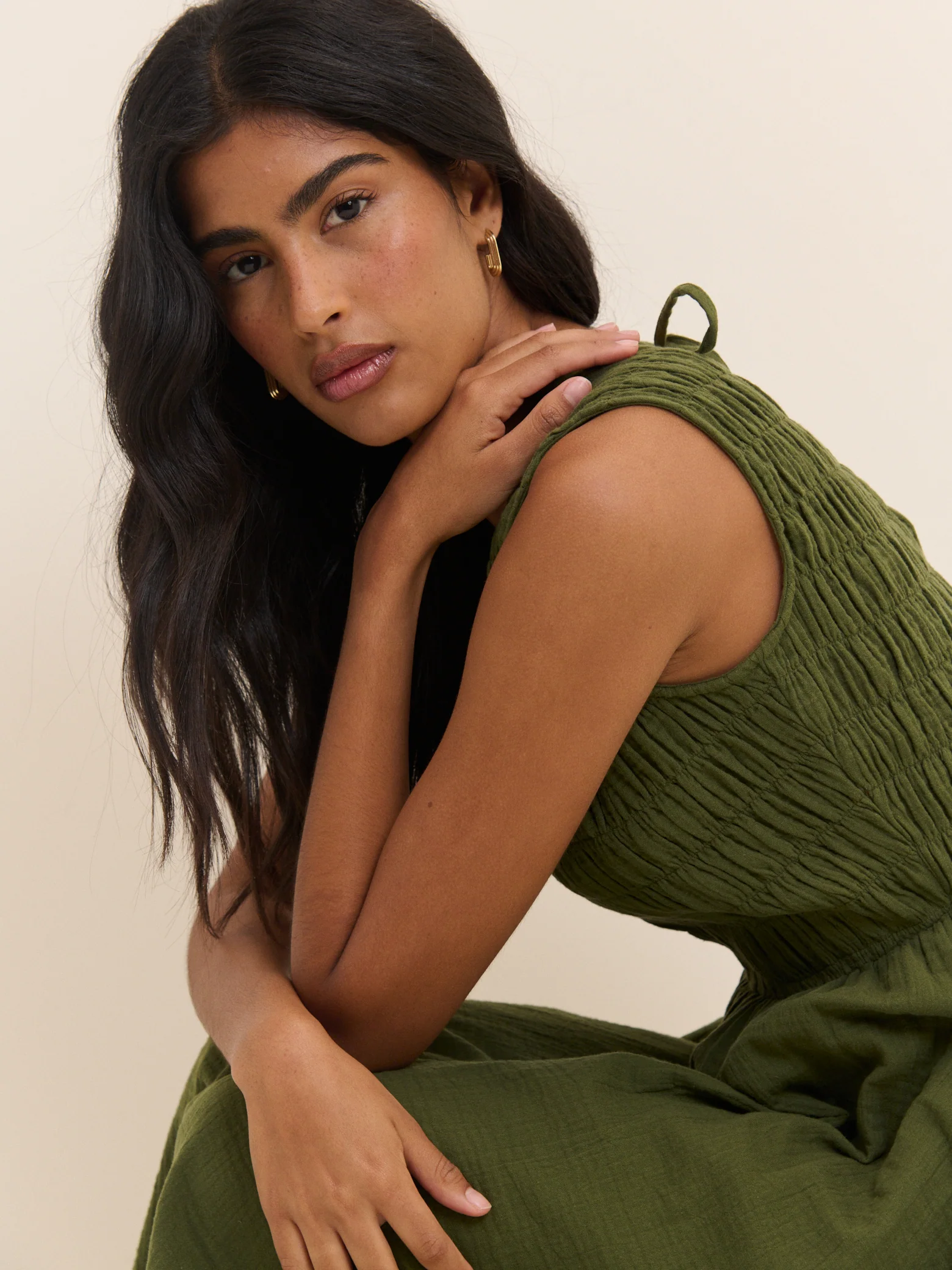 Green Sleeveless Audrey Midi Dress - Image 4