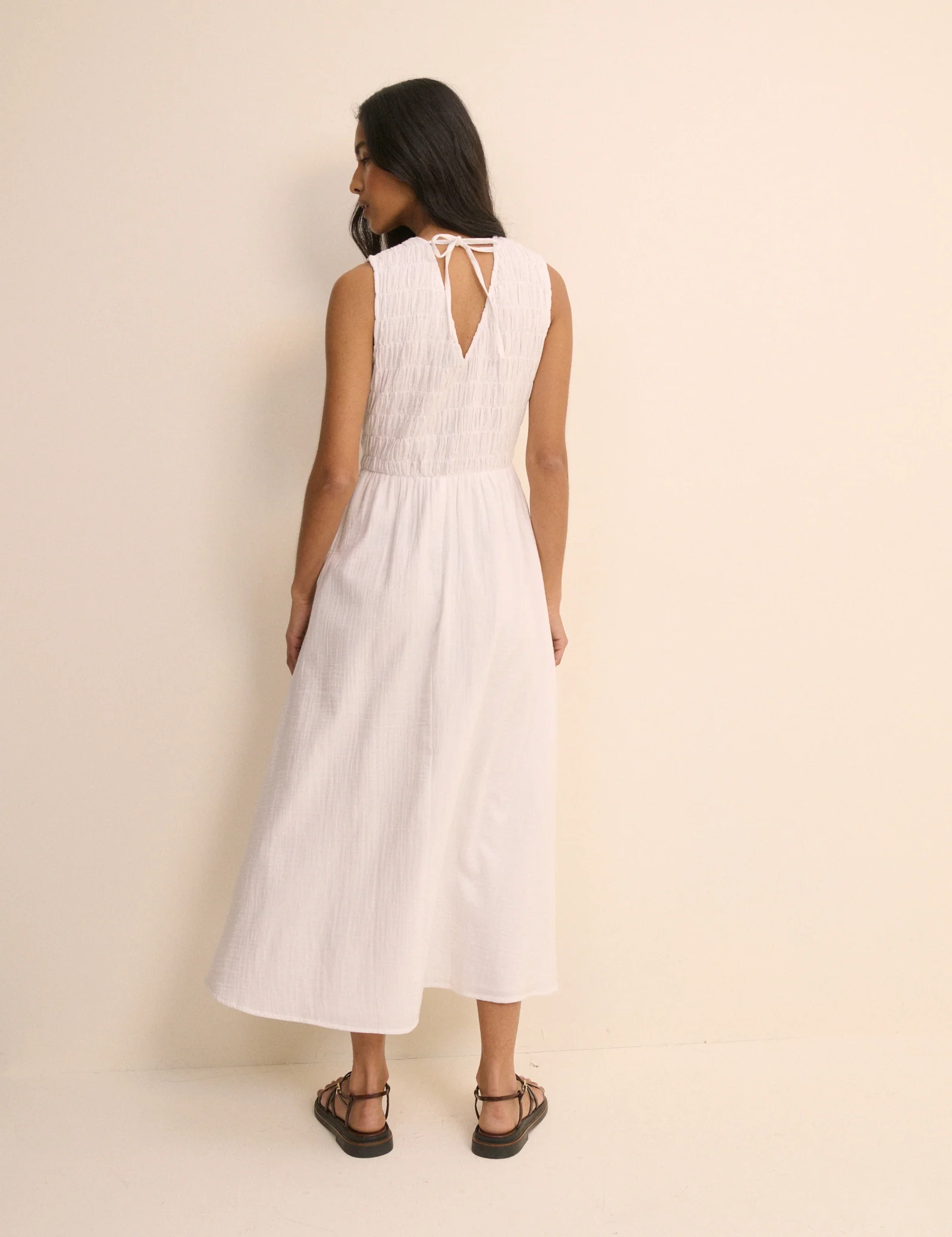 White Sleeveless Audrey Midi Dress - Image 5