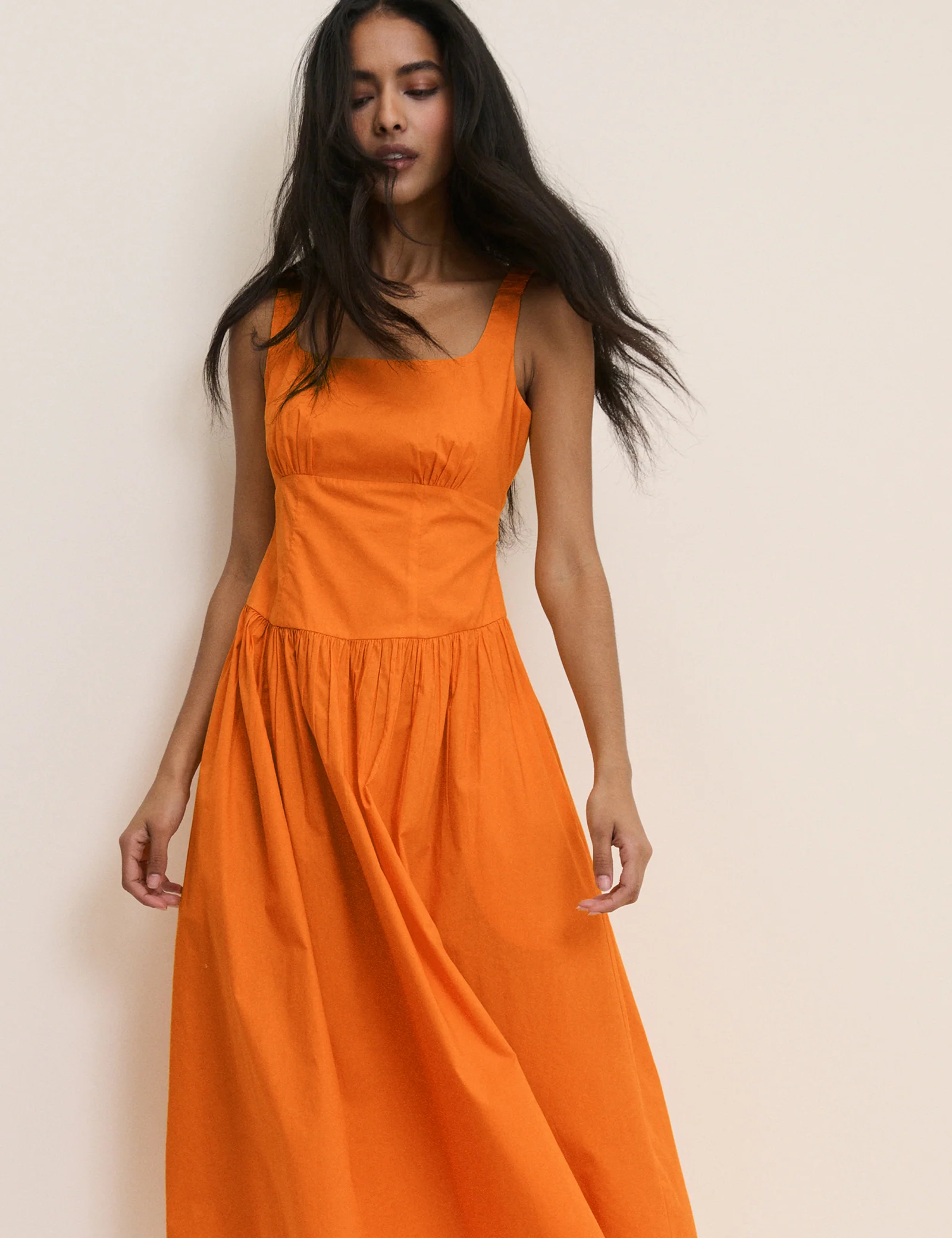 Orange Panelled Soraya Midi Dress - Image 3