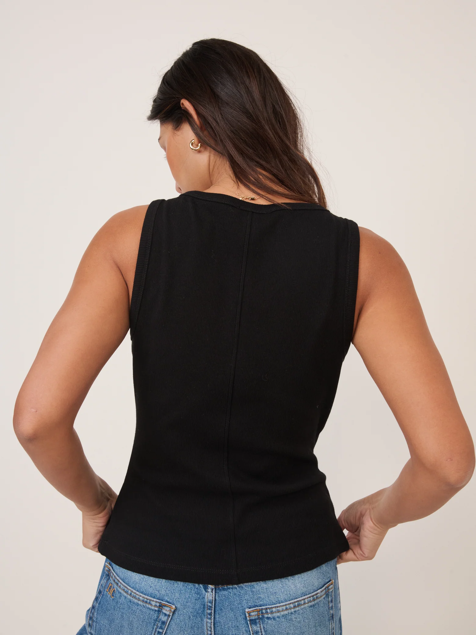 Black Square Neck Vest - Image 4