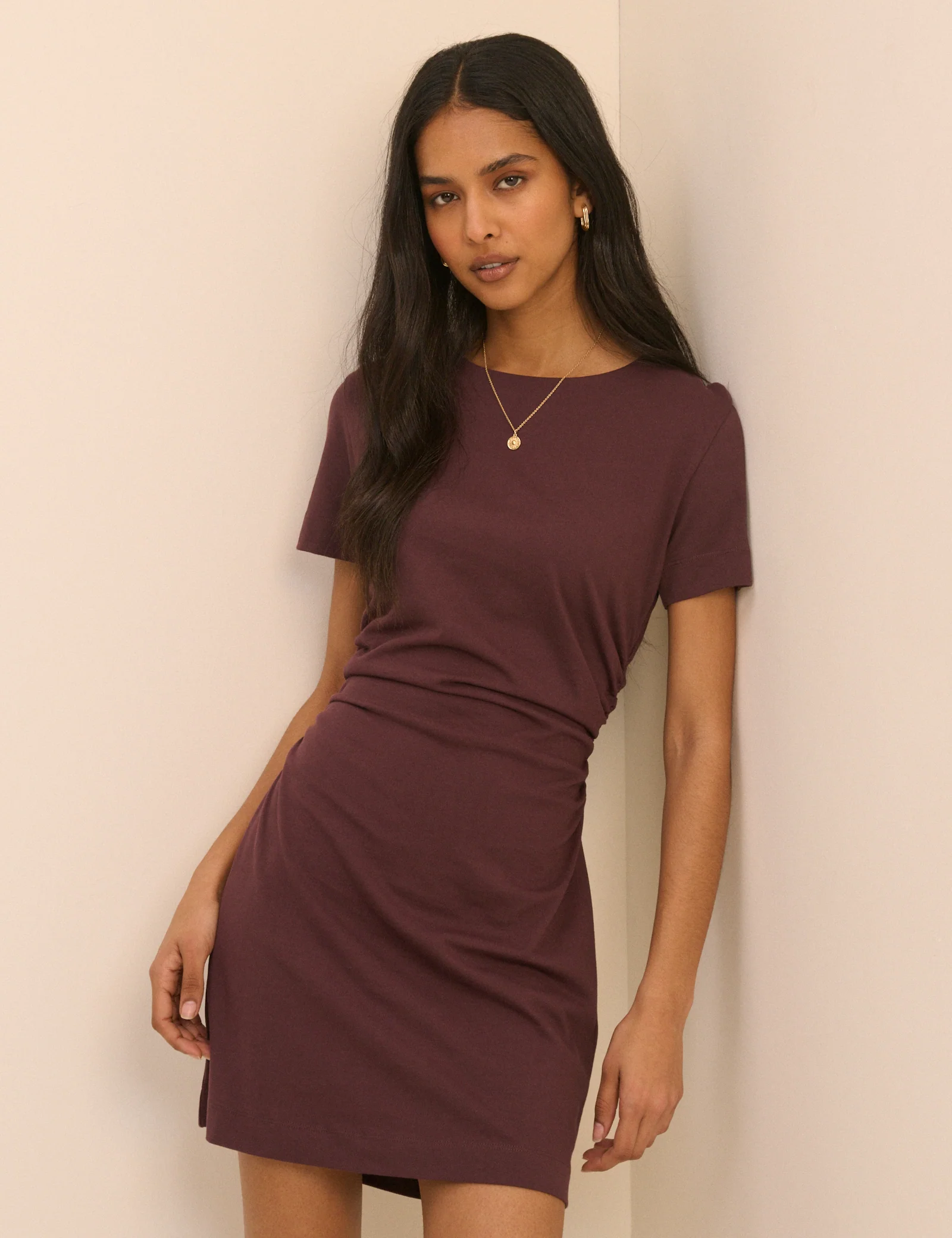 Plum Jersey Jordan Mini Dress