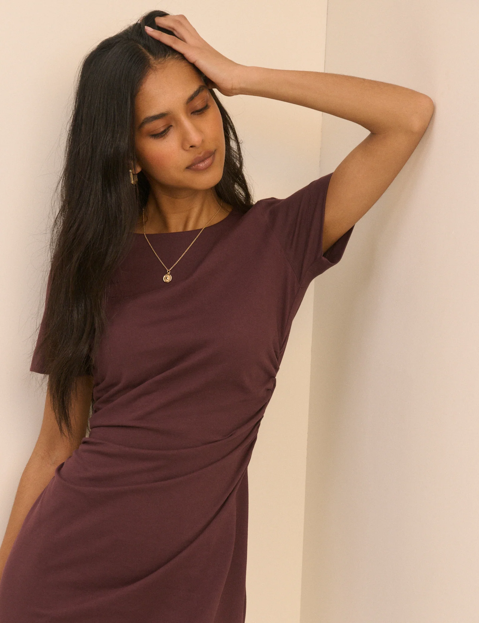 Plum Jersey Jordan Mini Dress - Image 2