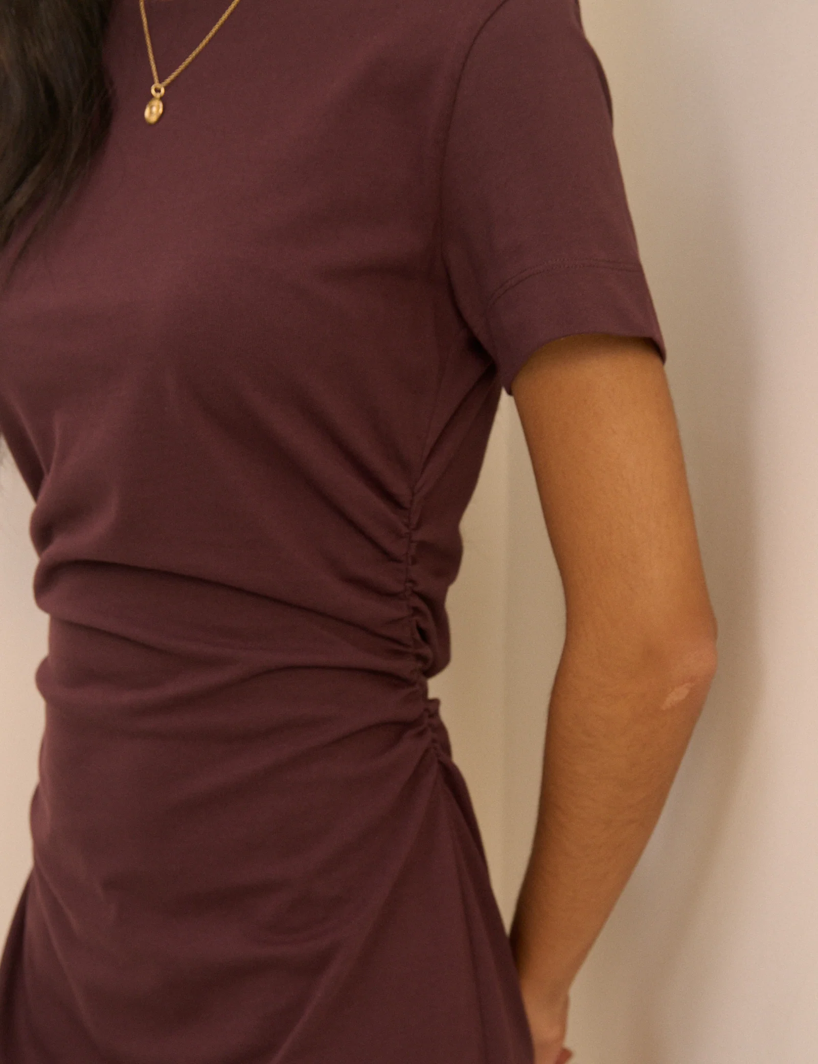 Plum Jersey Jordan Mini Dress - Image 3