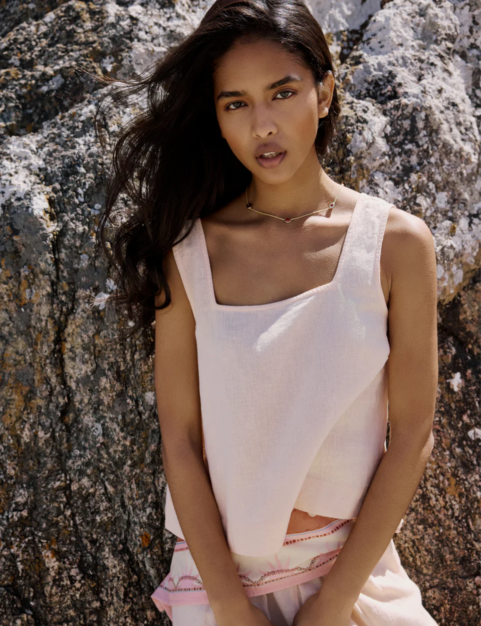 Peach Linen-Blend Swing Top - Image 2