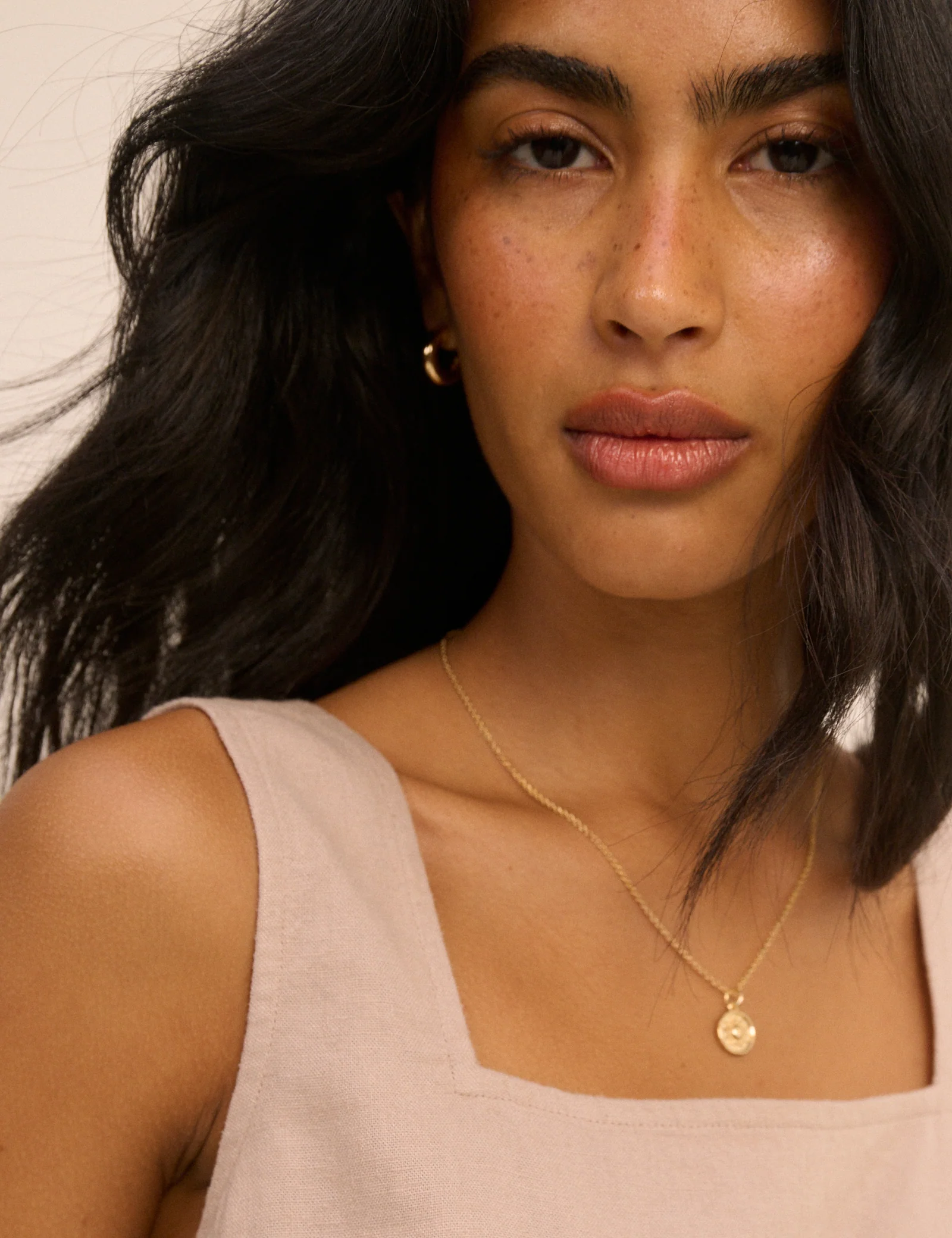 Beige Linen-Blend Swing Top - Image 3