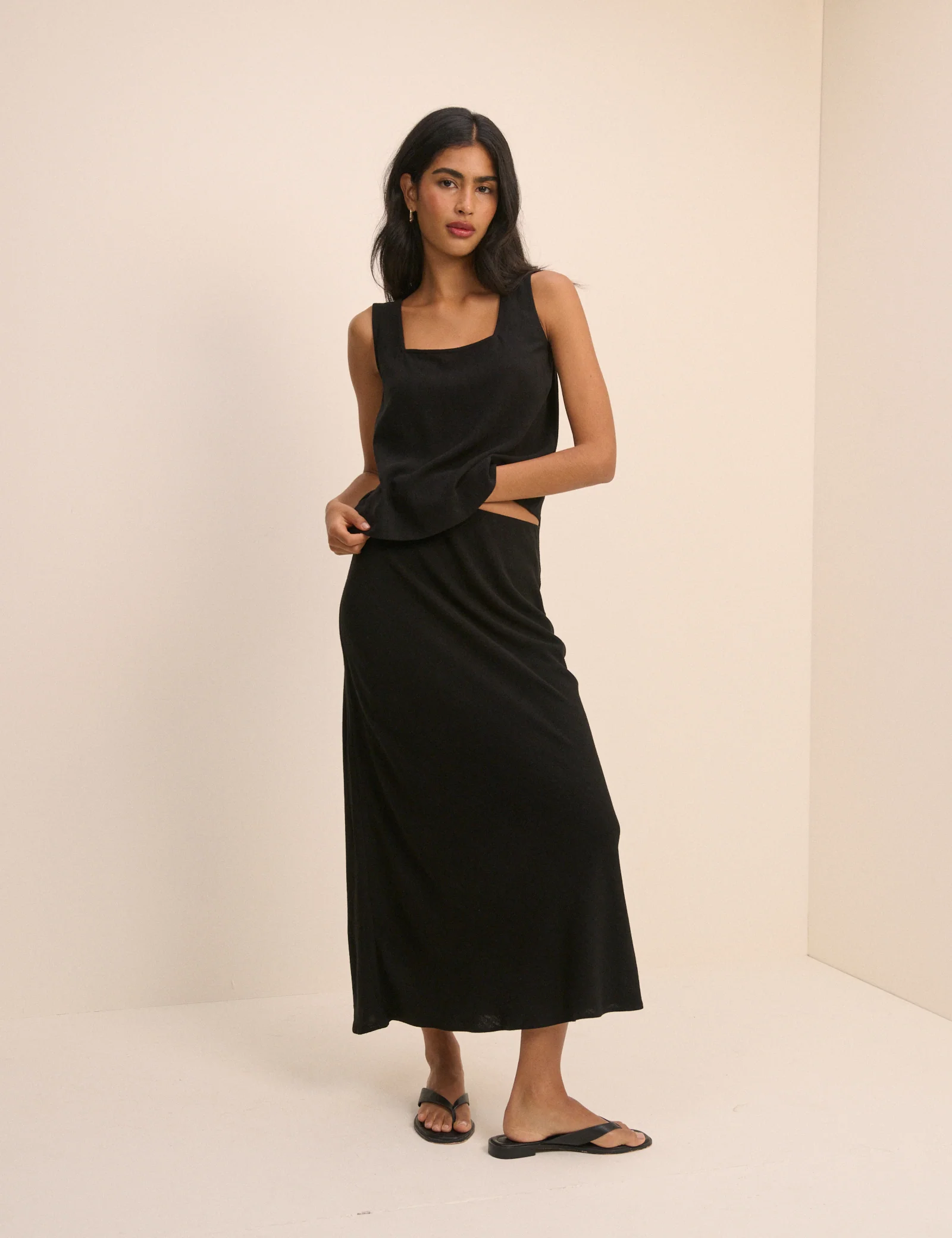 Black Square Neck Swing Top - Image 3