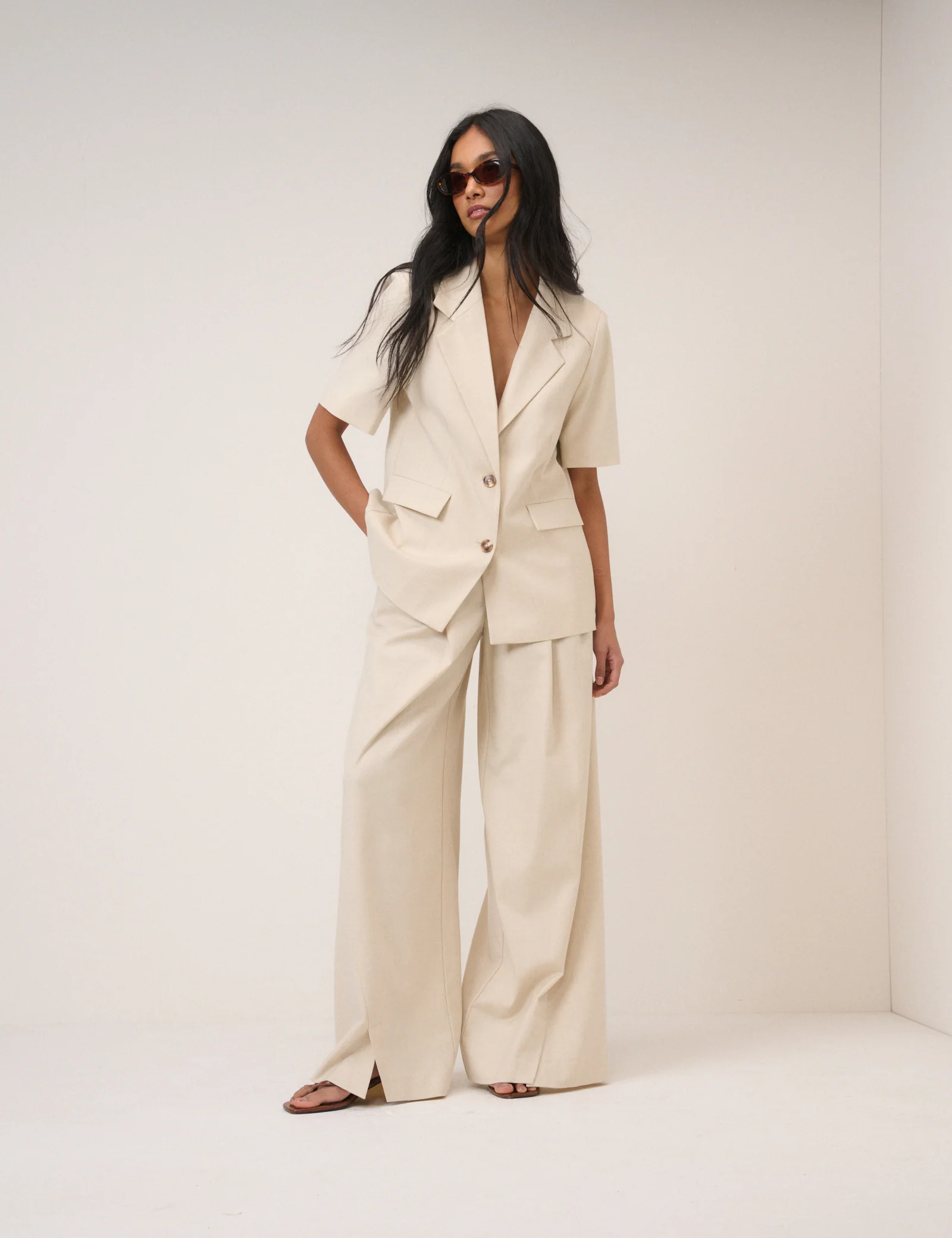 Stone Blazer & Trousers Set