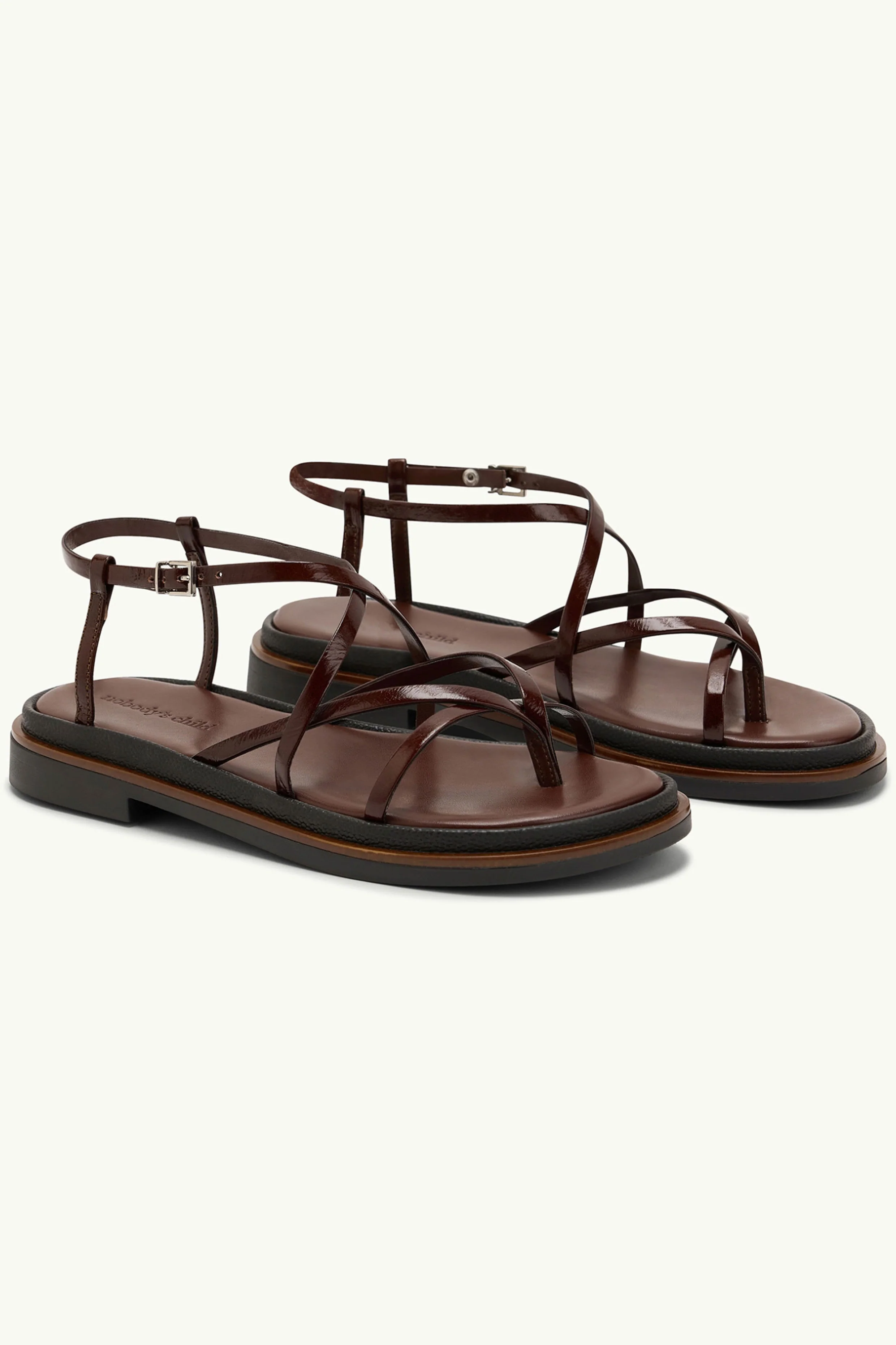 Dark Brown Strappy Sandals - Image 4