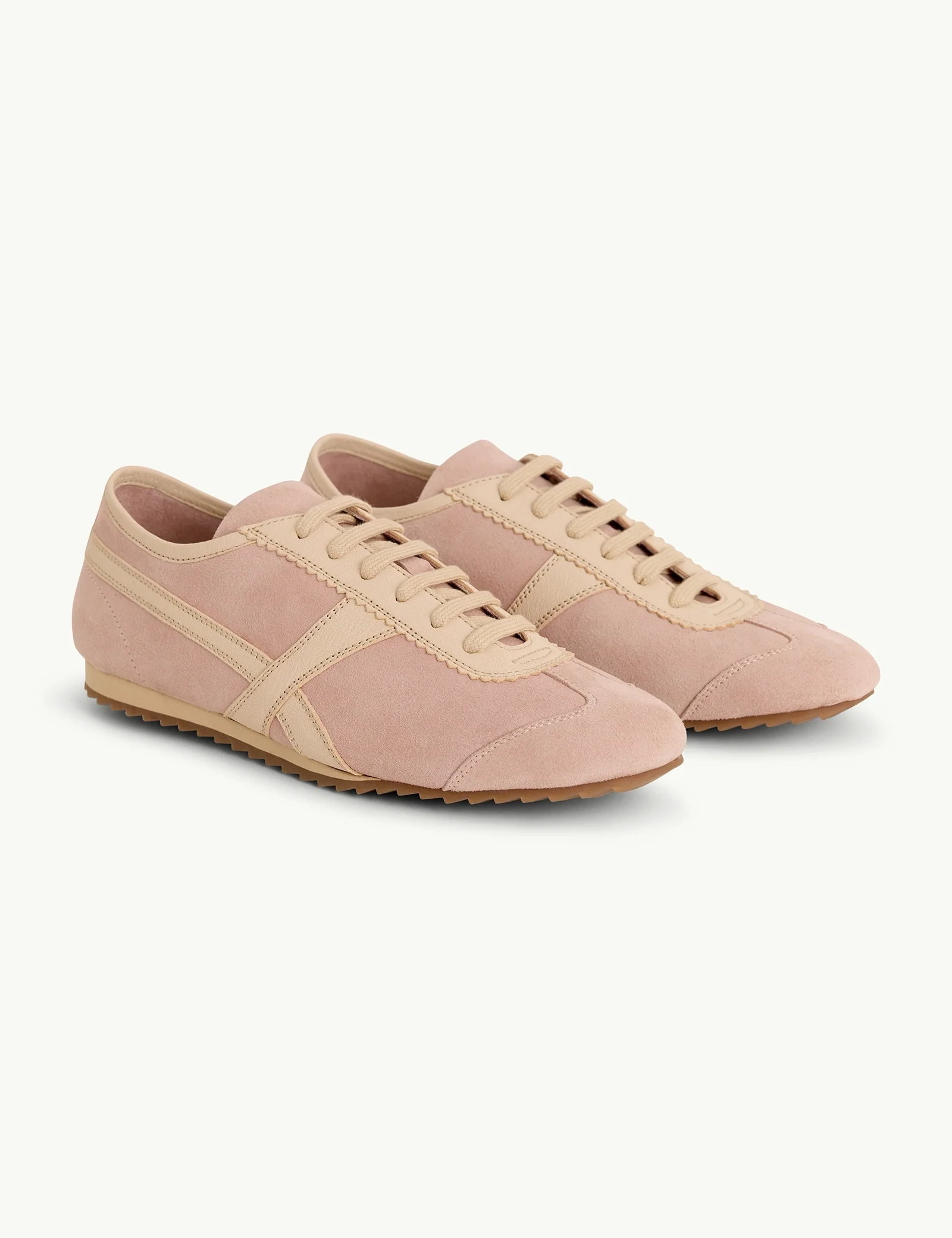 Light Pink Suede Trainers - Image 4