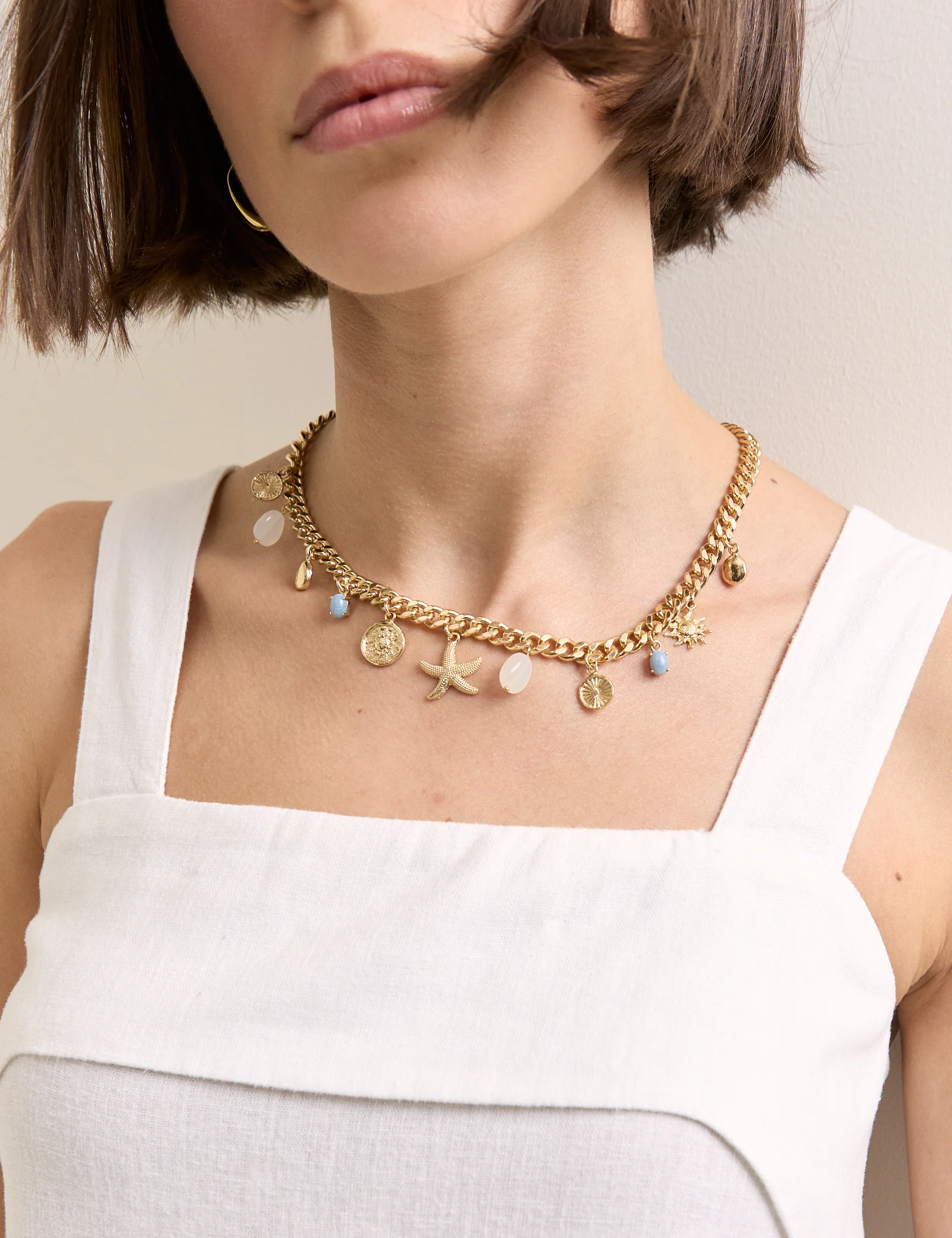Gold Plated Summer Charm Necklace - Image 4
