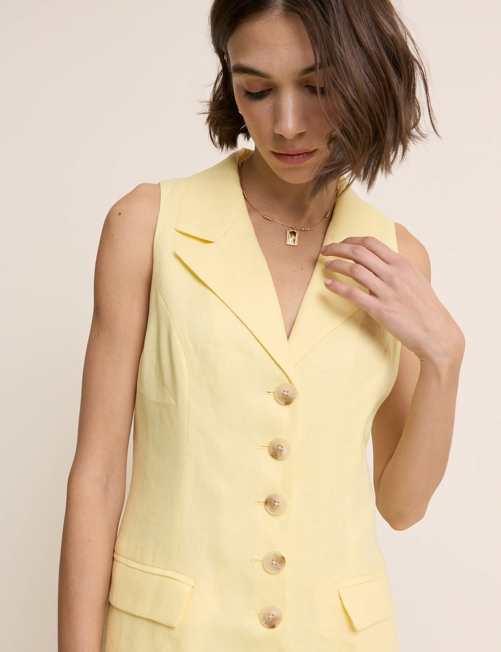 Butter Yellow Tailored Playsuit - Image 2